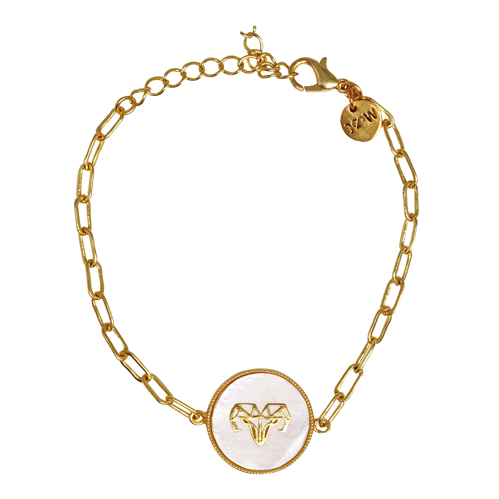 18K Gold Plated Aries Zodiac Bracelet - Image 3
