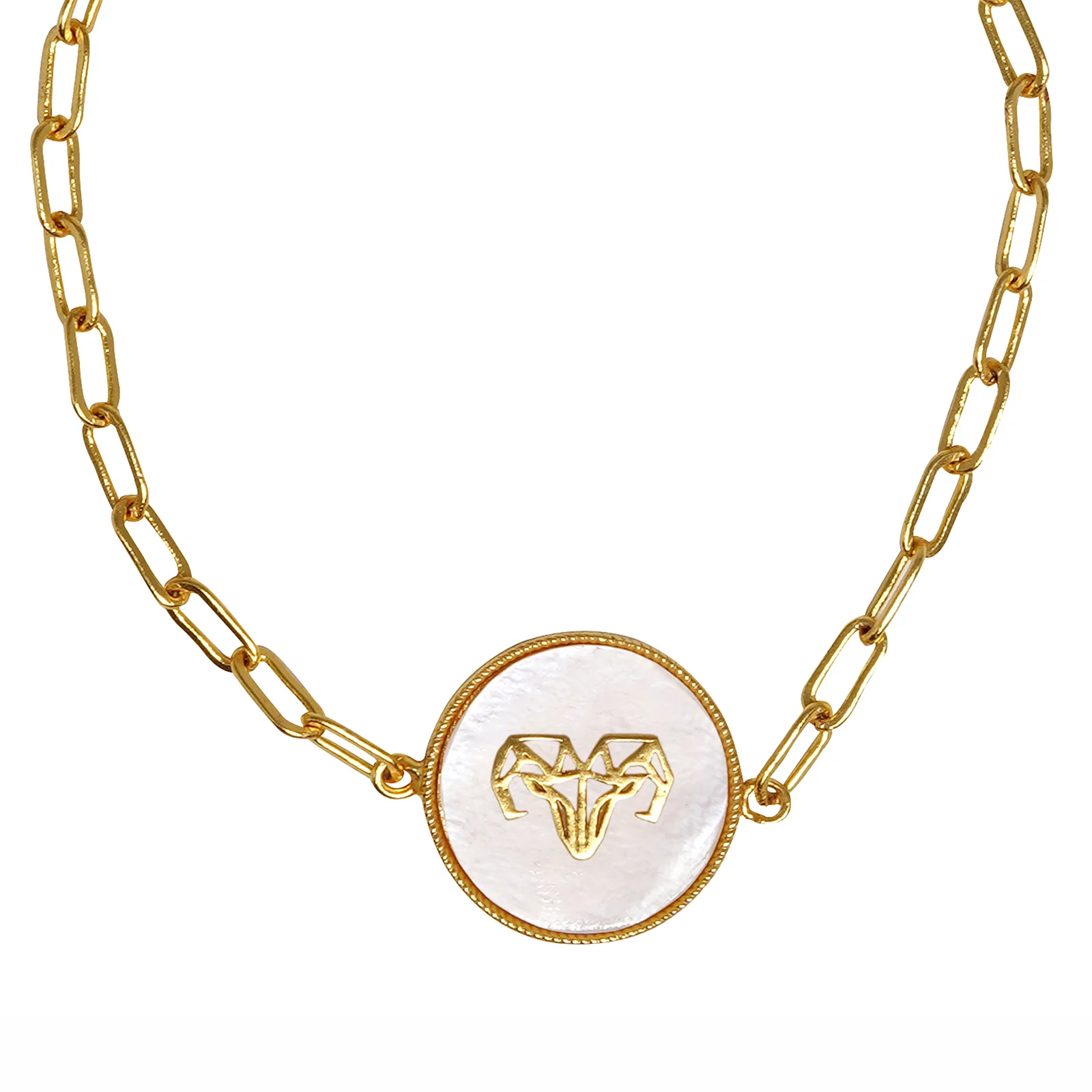 18K Gold Plated Aries Zodiac Bracelet - Image 4