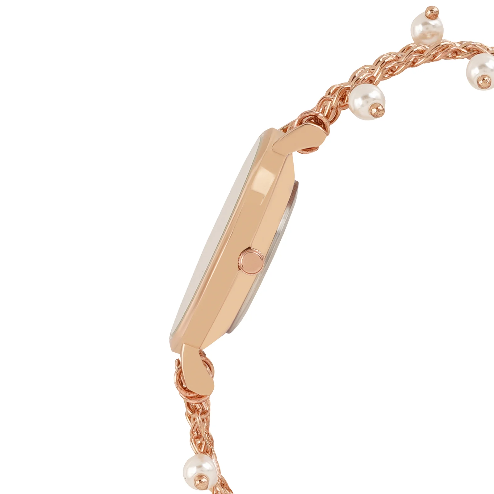 Adaline Silver Medium Dial Rose Gold Pearl Strap Women's Watch - Image 6