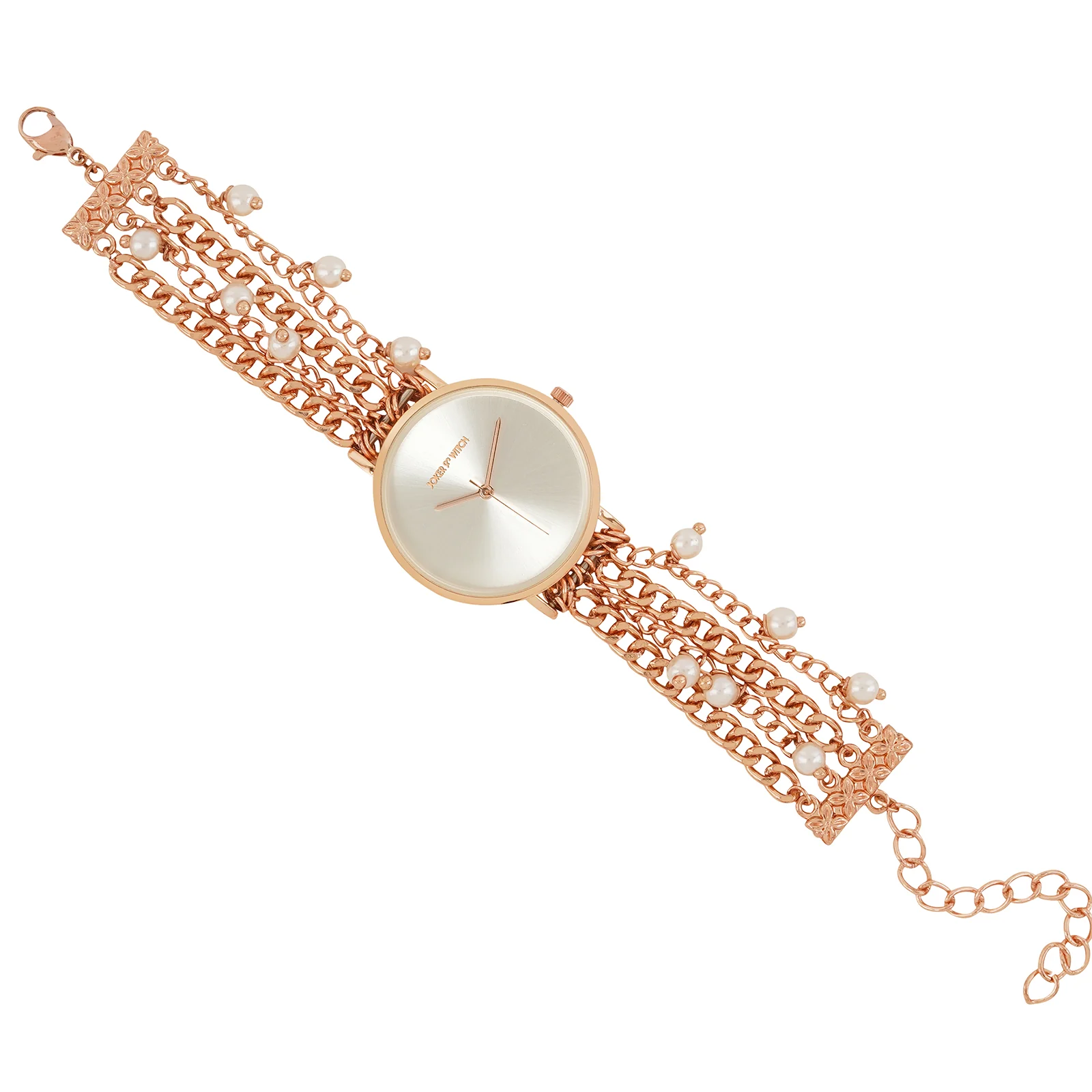 Adaline Silver Medium Dial Rose Gold Pearl Strap Women's Watch - Image 7