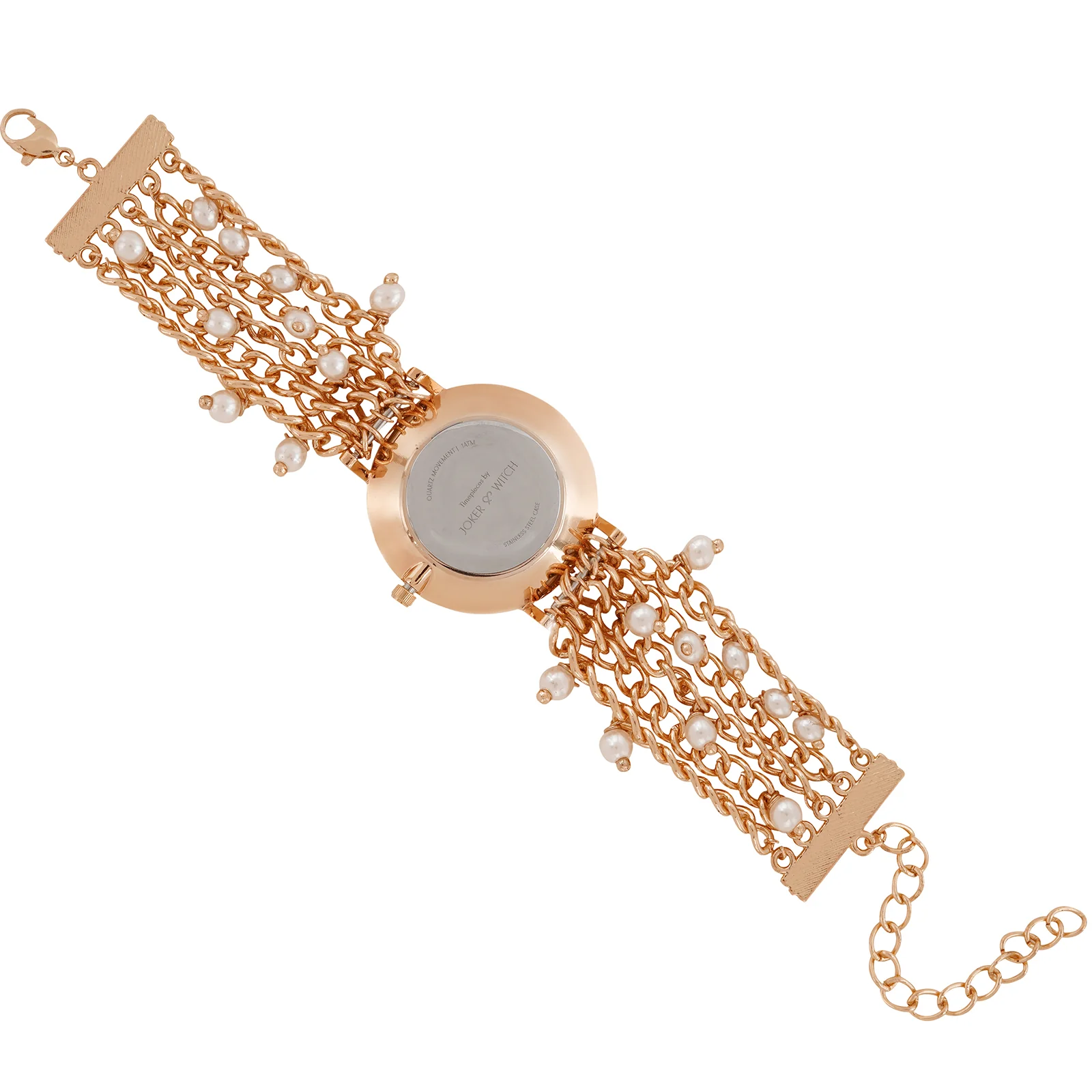 Adaline Silver Medium Dial Rose Gold Pearl Strap Women's Watch - Image 8