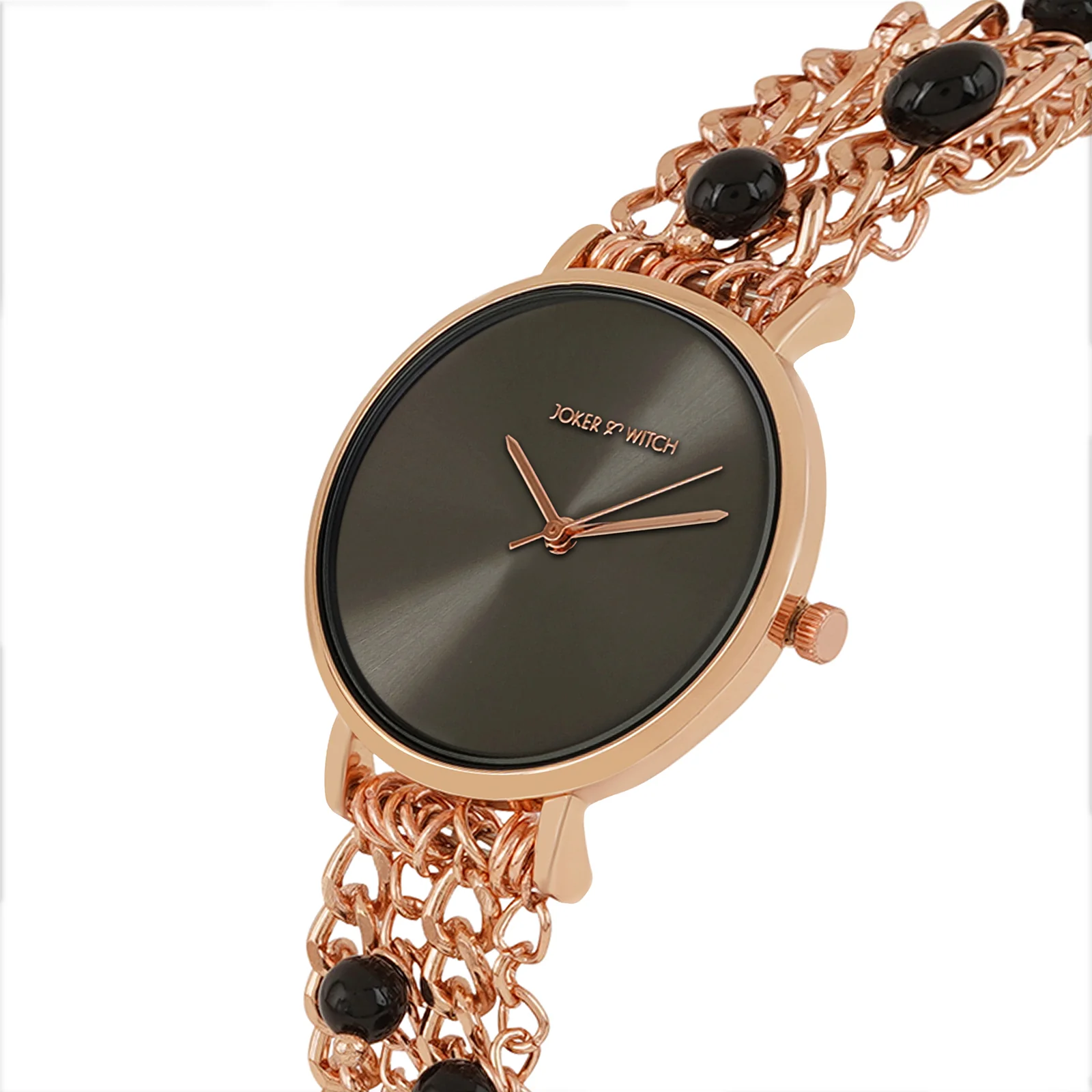 Adaline Black Medium Dial Rose Gold Pearl Strap Women's Watch - Image 4