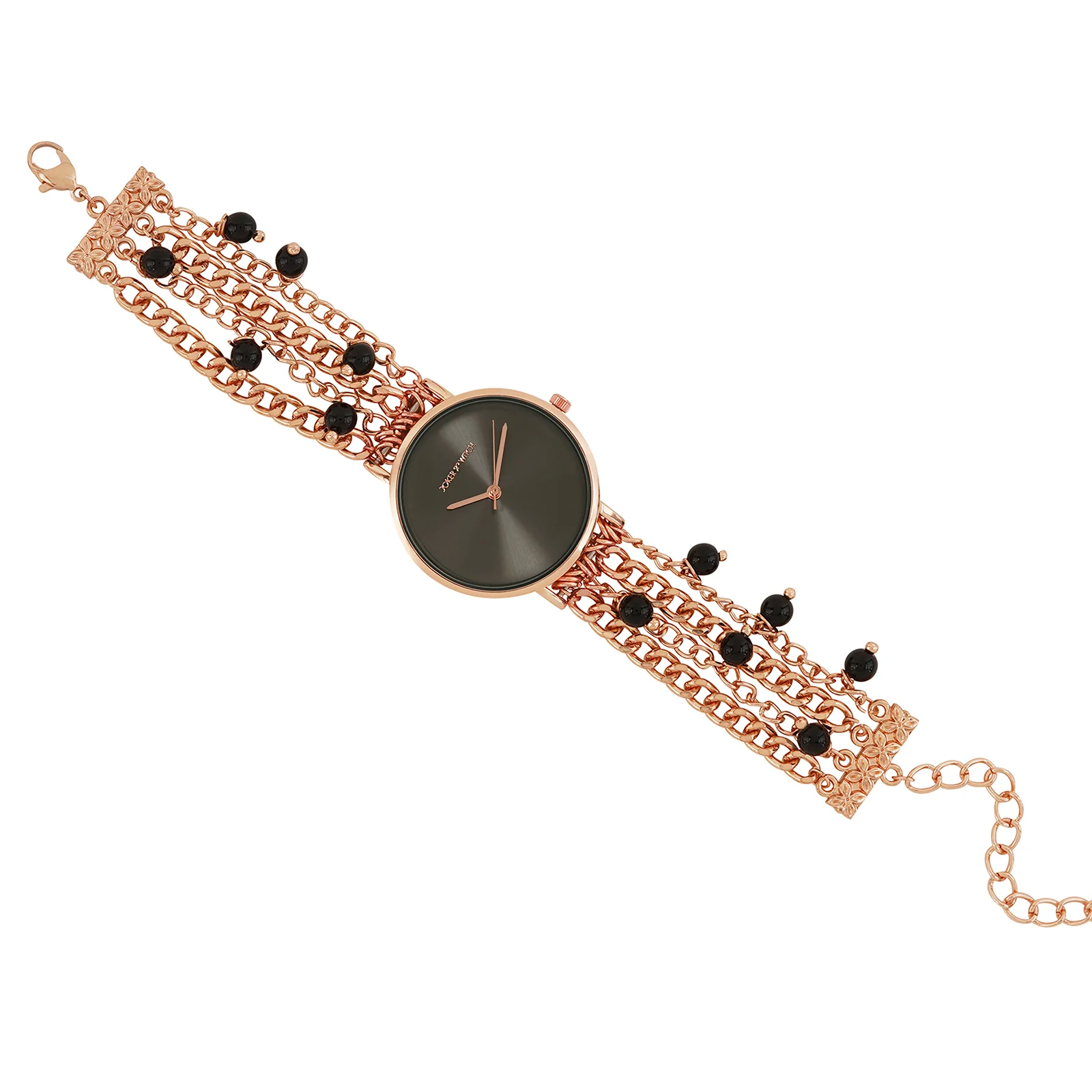 Adaline Black Medium Dial Rose Gold Pearl Strap Women's Watch - Image 6