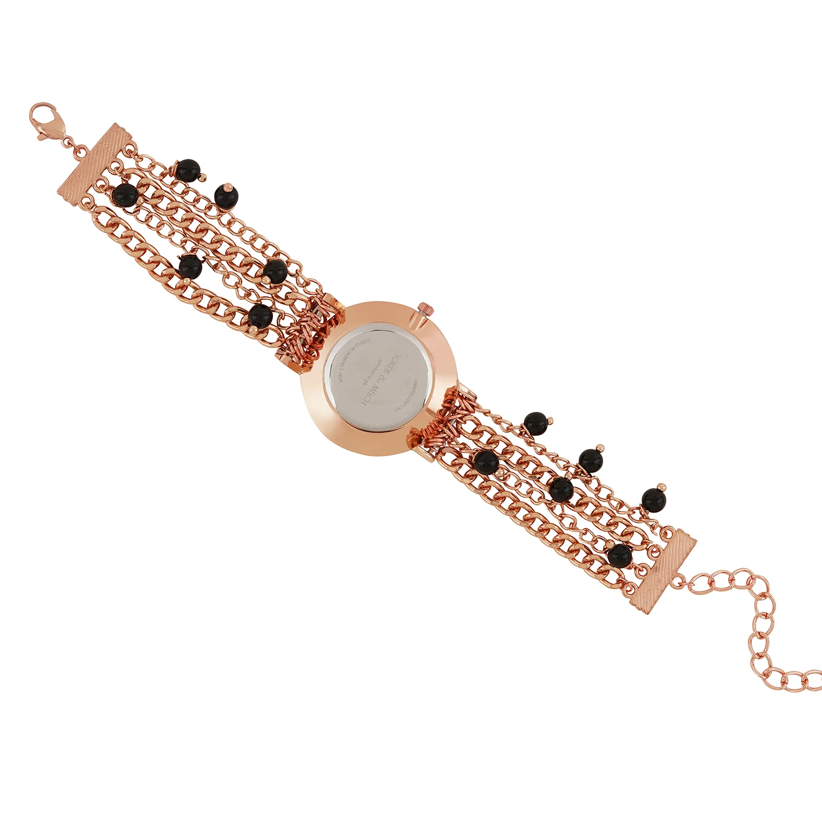 Adaline Black Medium Dial Rose Gold Pearl Strap Women's Watch - Image 7