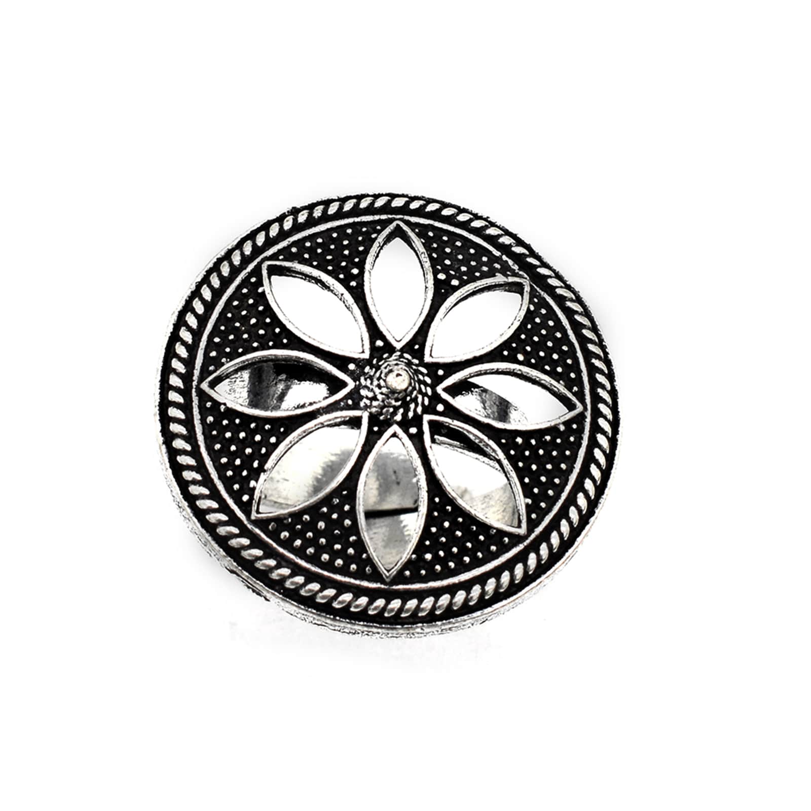Adya Silver Floral Ring - Image 2