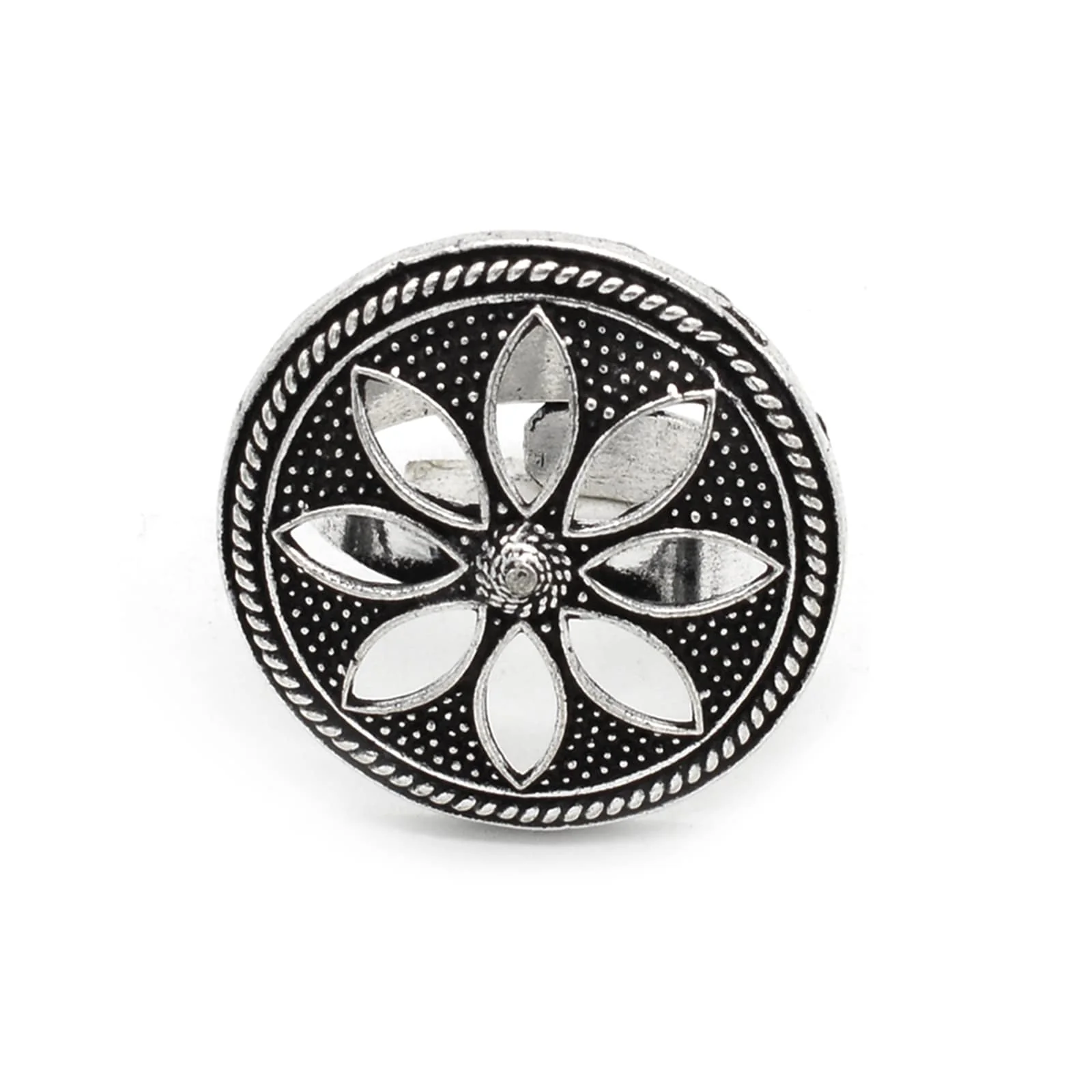 Adya Silver Floral Ring - Image 3