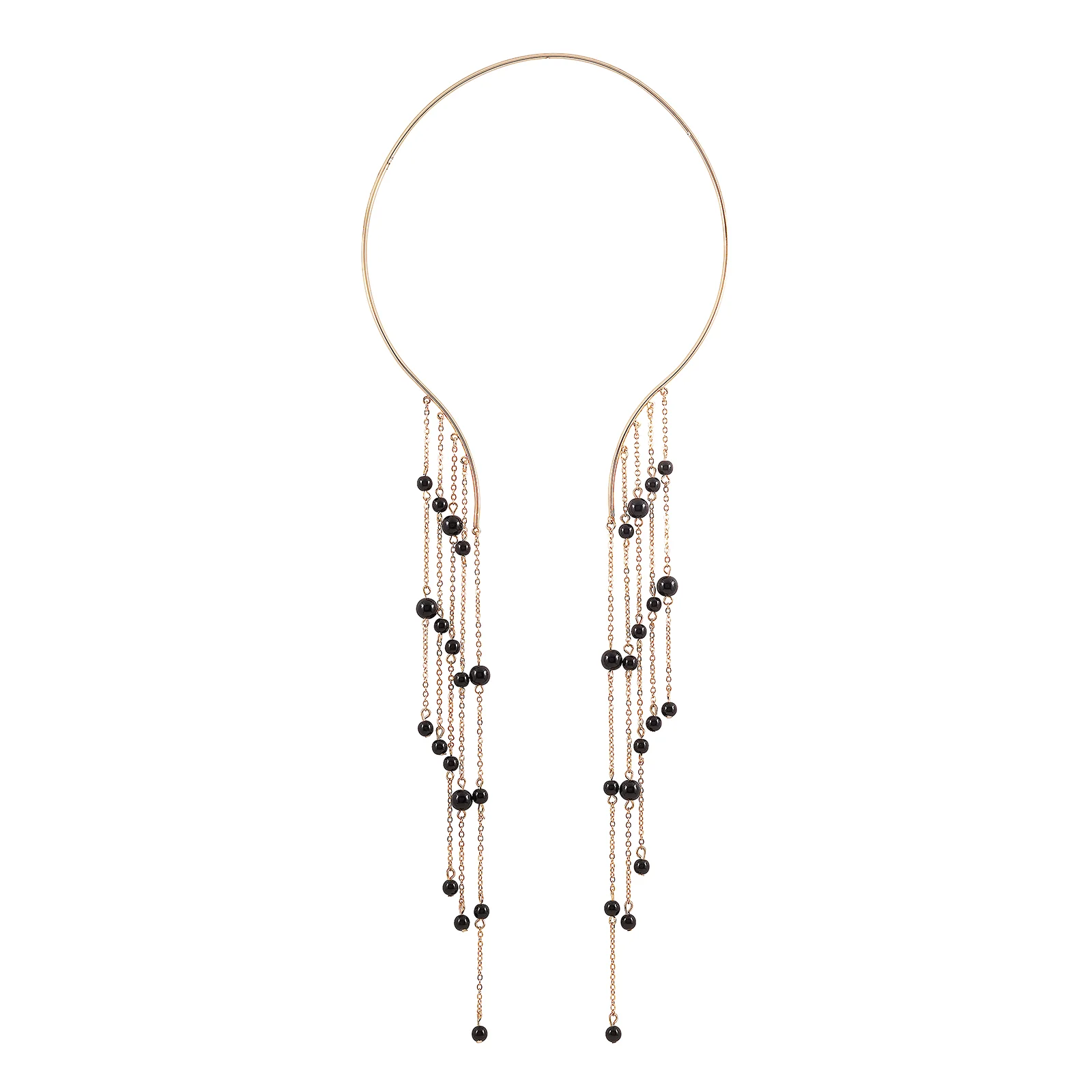 Aegle Golden Black Bead Necklace - Image 3