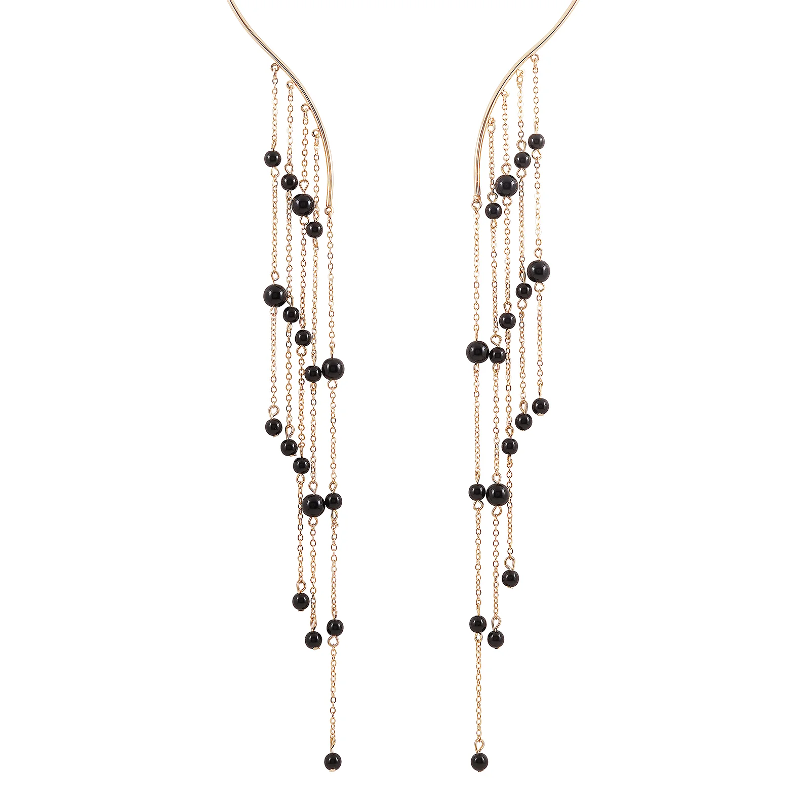 Aegle Golden Black Bead Necklace - Image 4