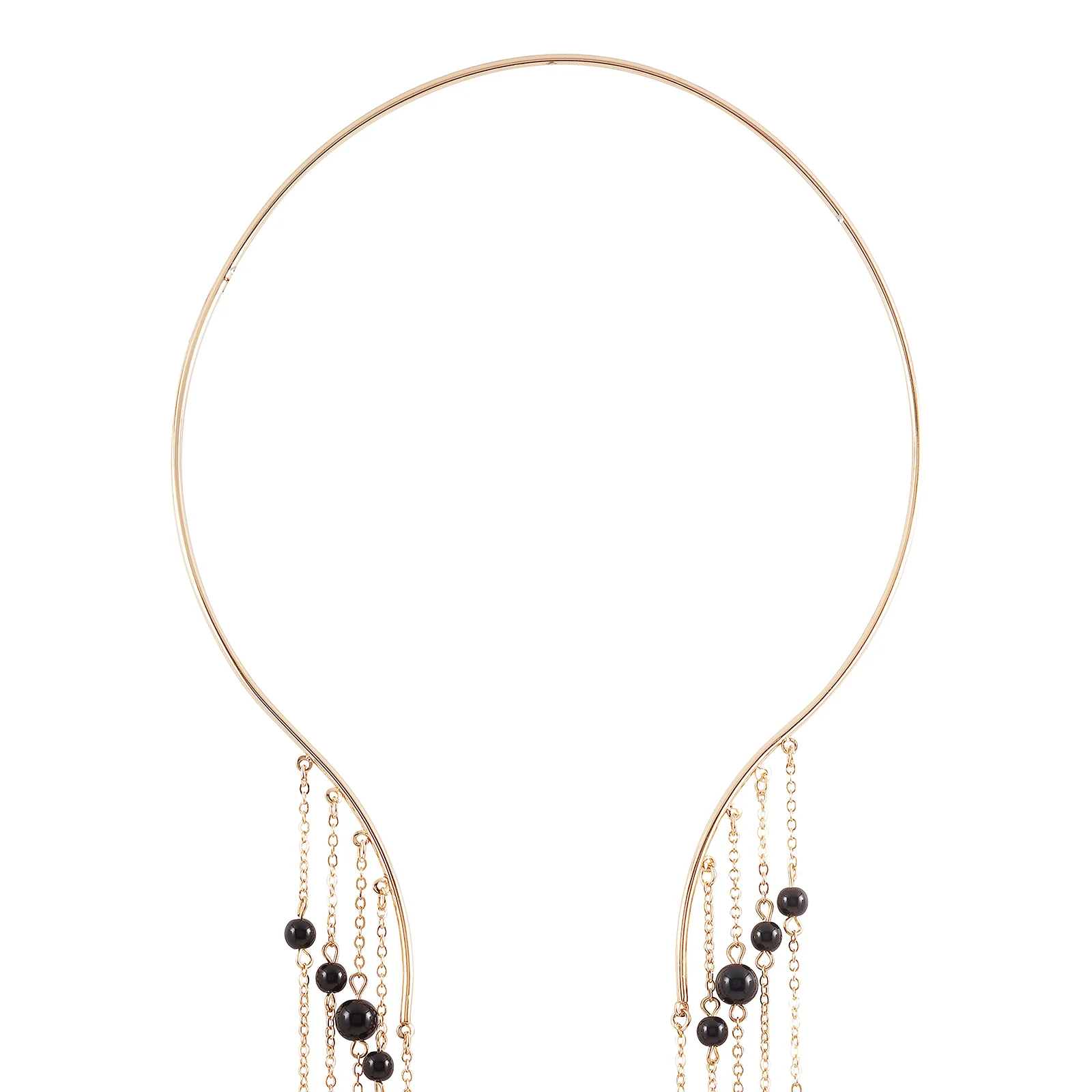 Aegle Golden Black Bead Necklace - Image 5