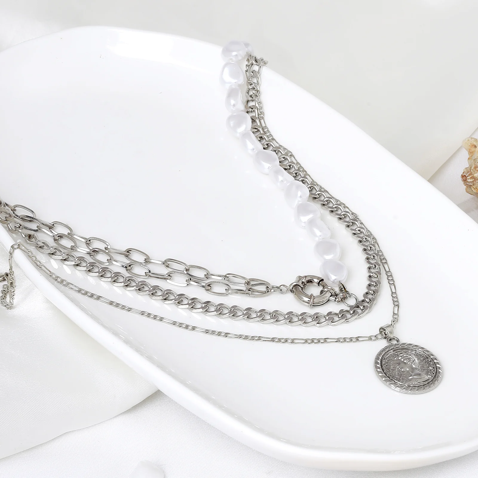Aella Silver Necklace Set - Image 2