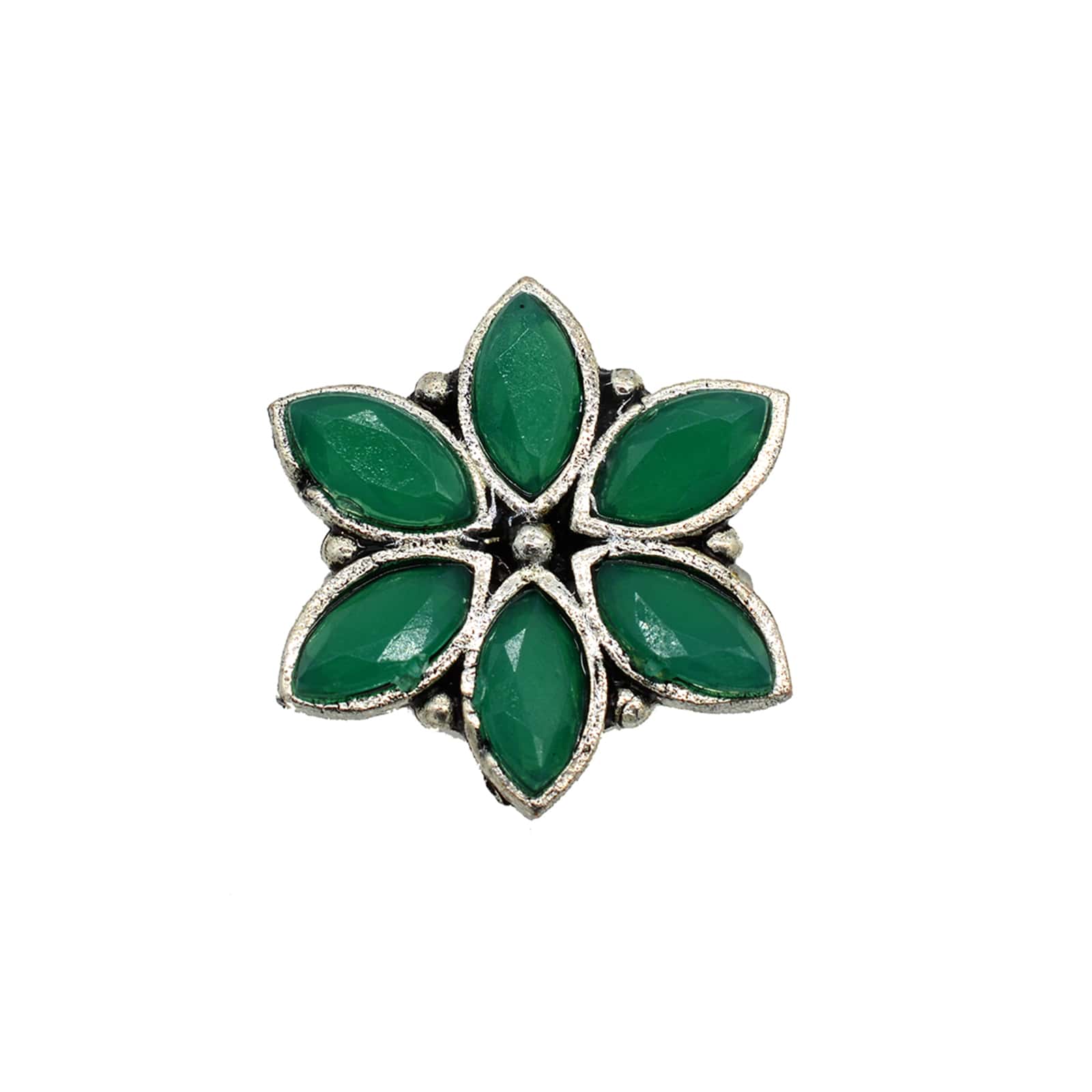 Ageless Green Stone Silver Ring - Image 2