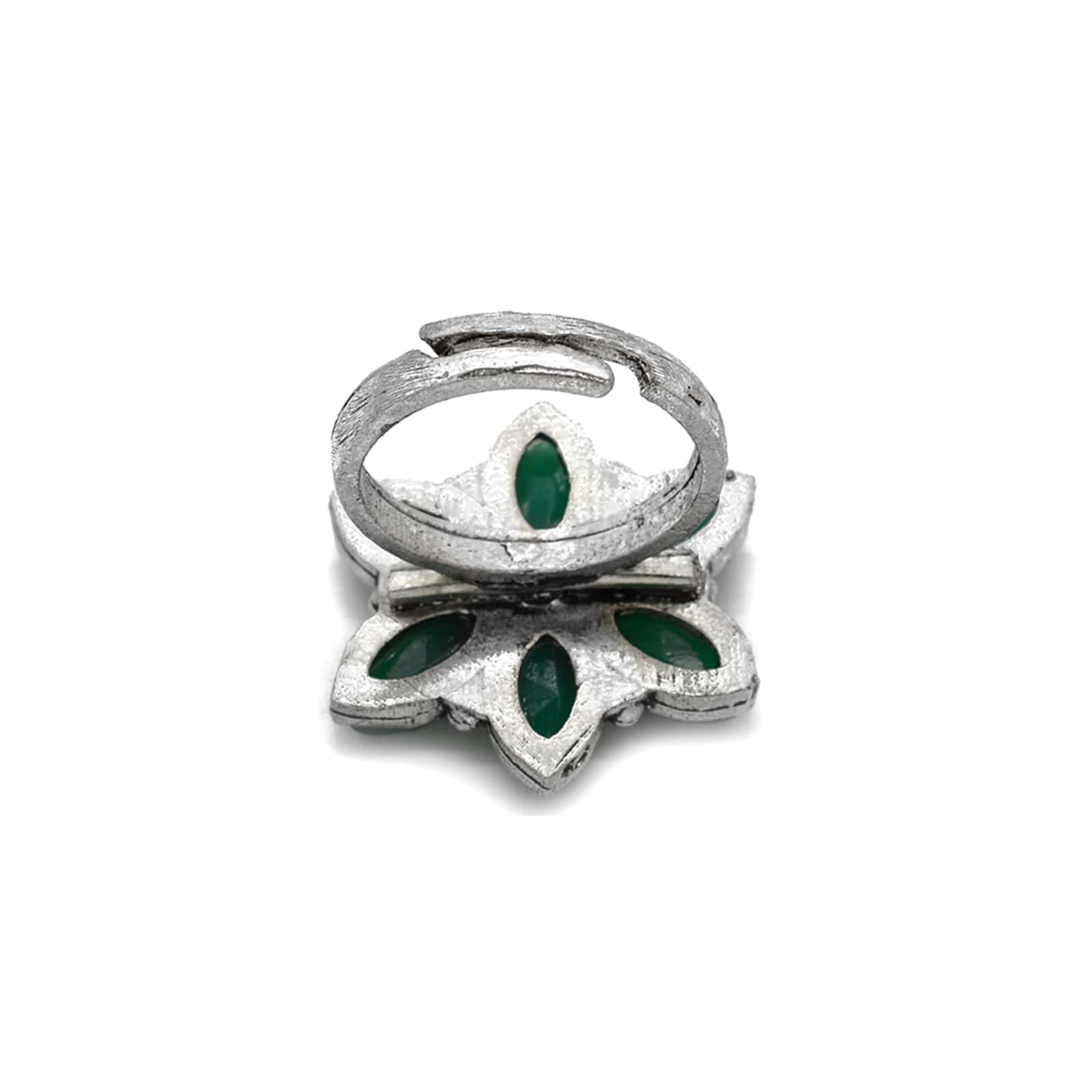 Ageless Green Stone Silver Ring - Image 4