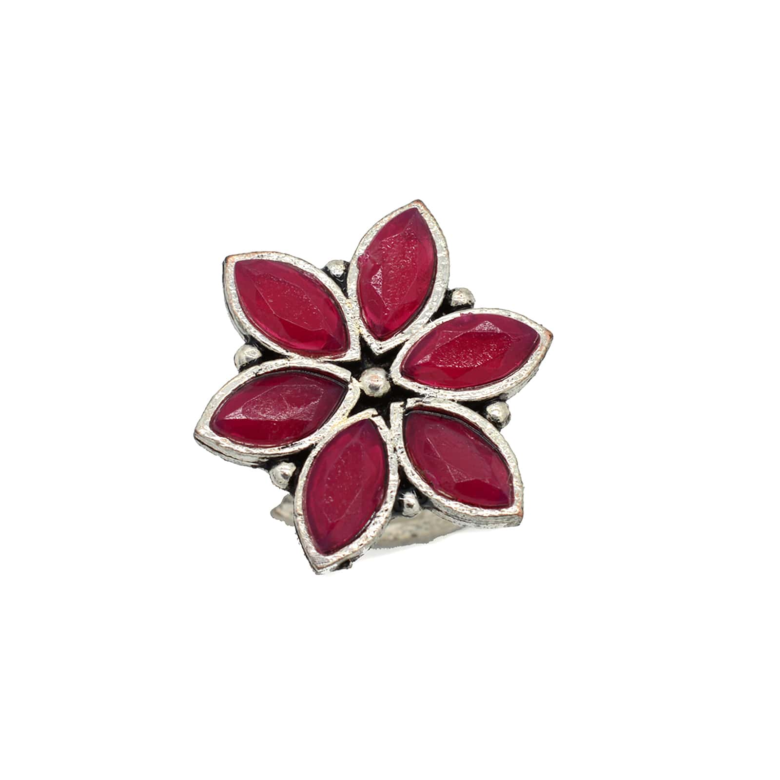 Ageless Pink Stone Silver Ring - Image 2