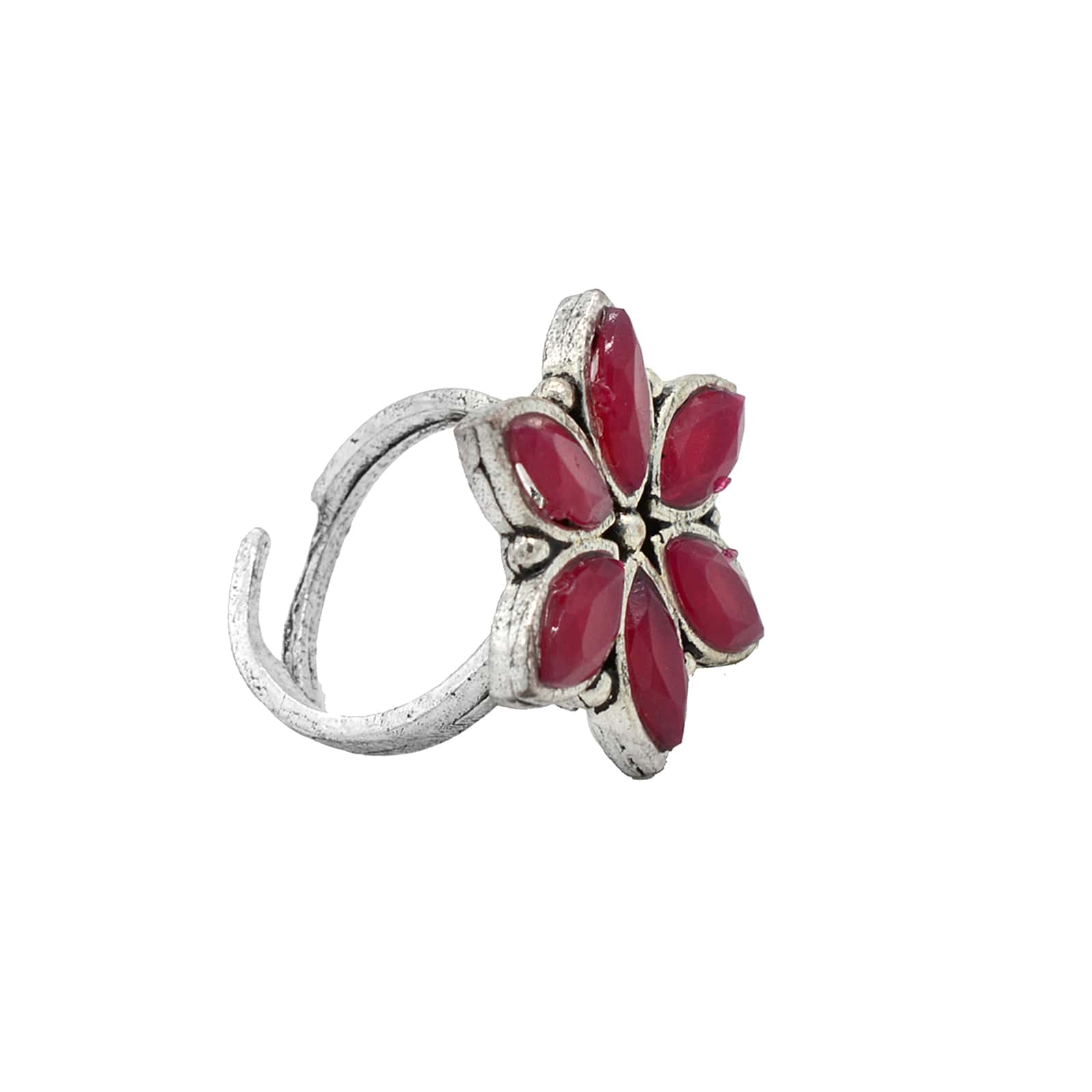Ageless Pink Stone Silver Ring - Image 3