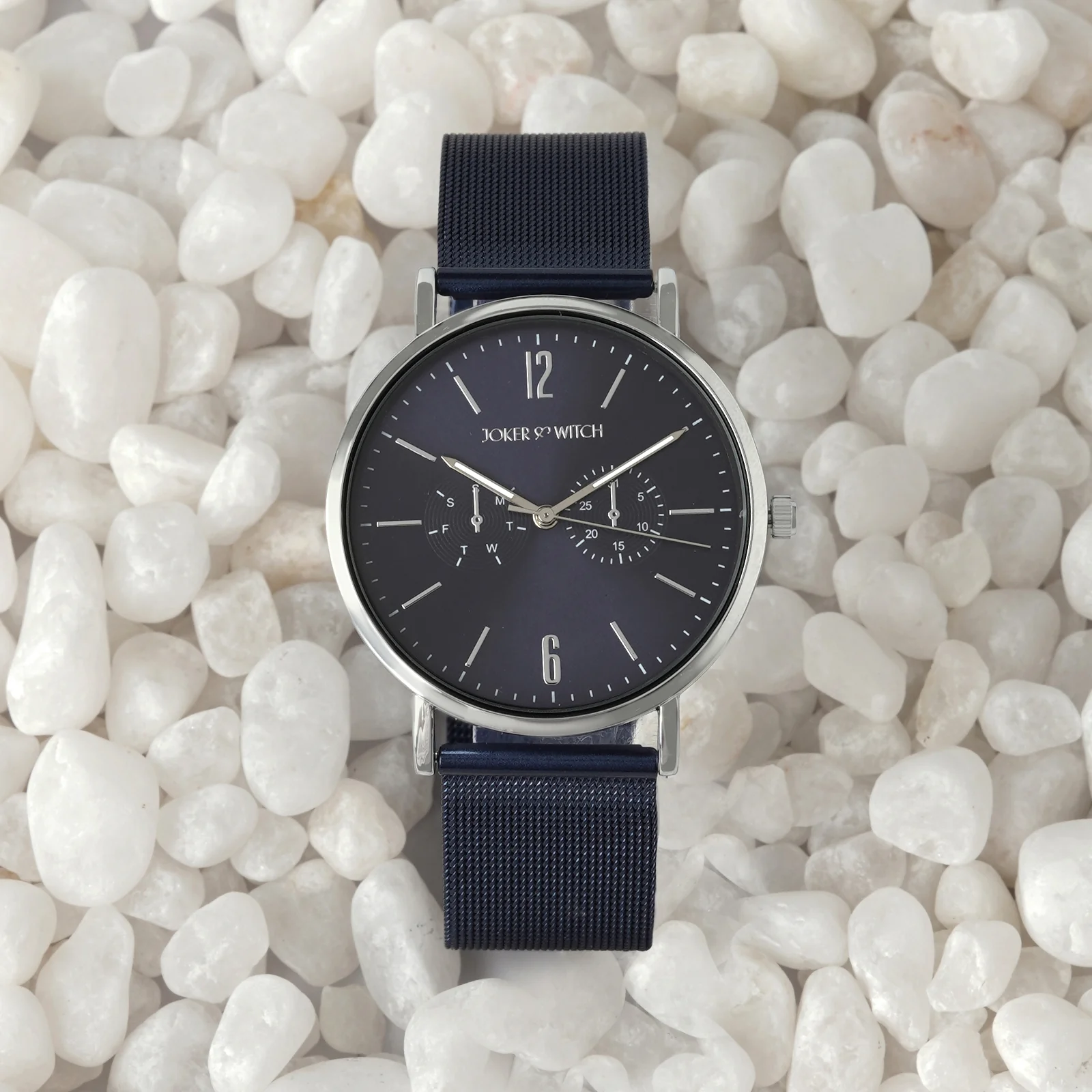 Agera Blue Large Dial Mesh Strap Men's Watch - Image 3