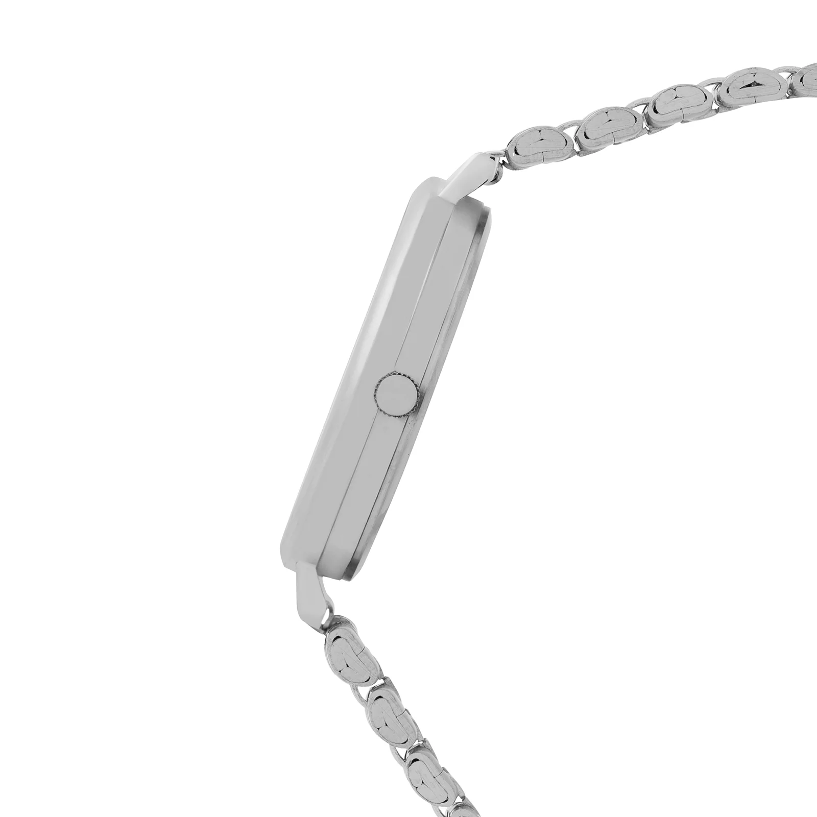 Agnes Black Large Dial Silver Linked Chain Strap Women's Watch - Image 5