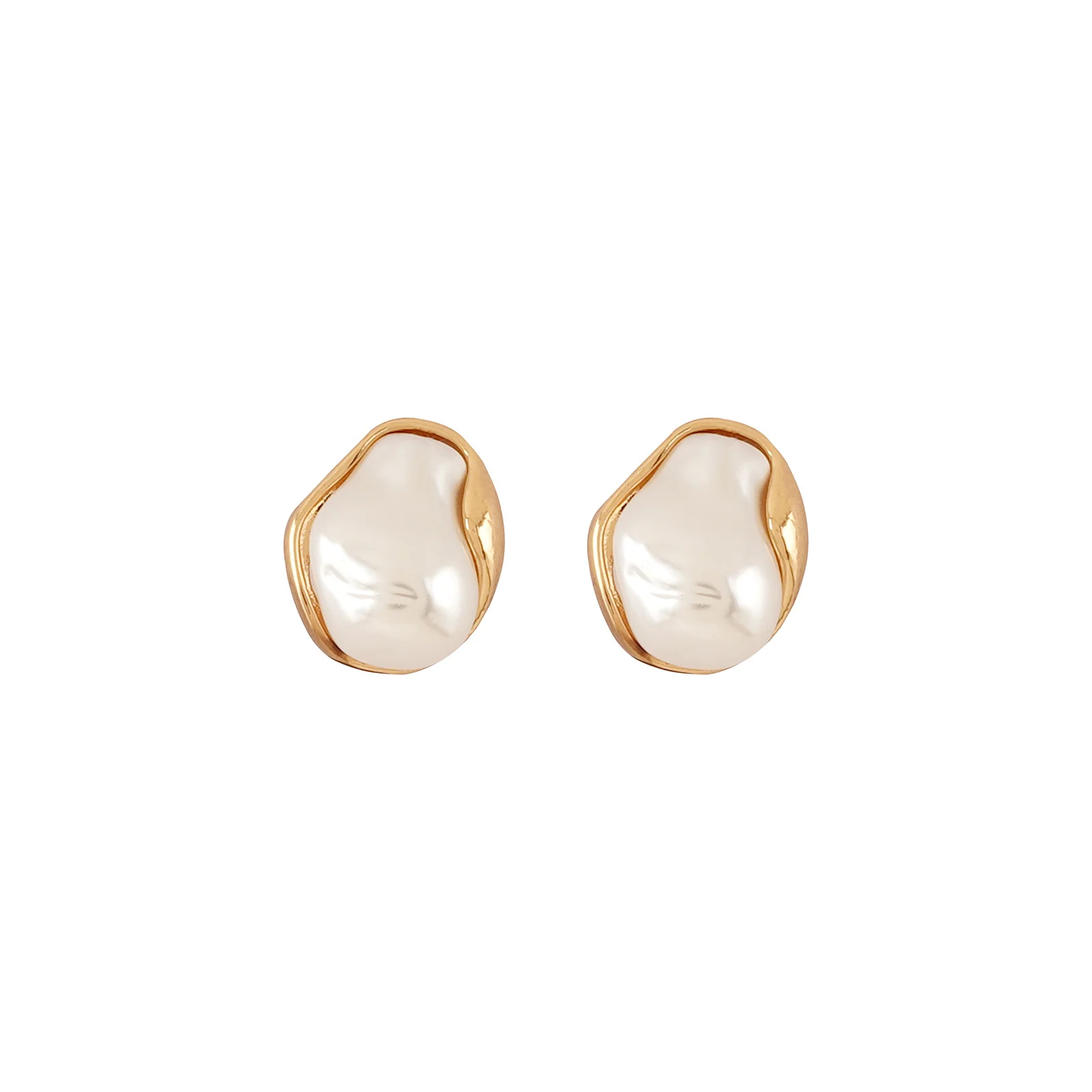 Aiko White & Gold Earrings - Image 3