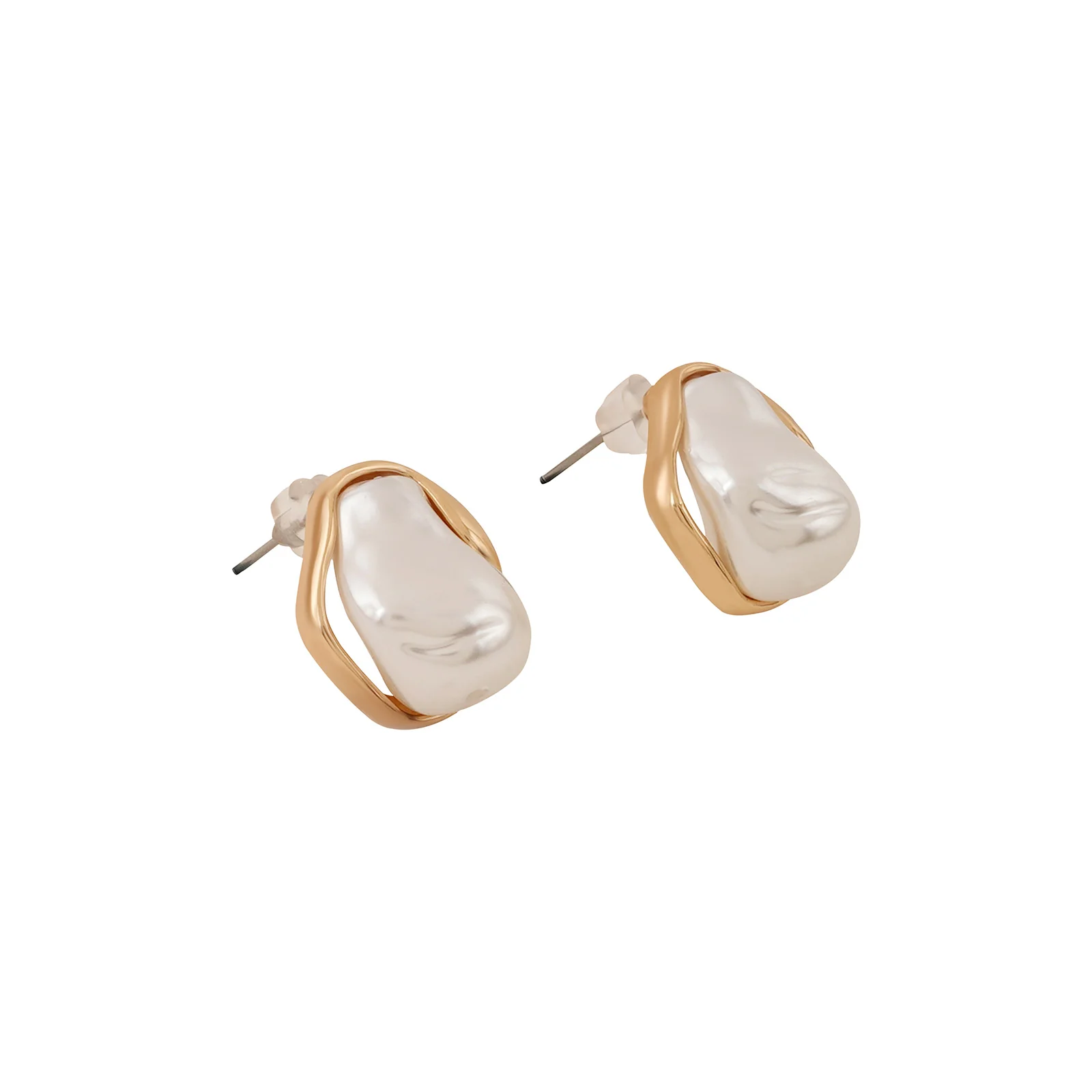 Aiko White & Gold Earrings - Image 4