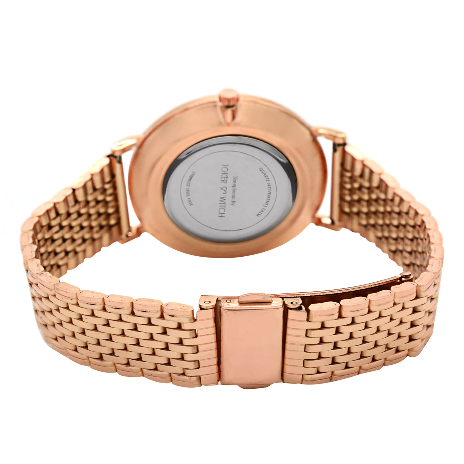 Aimee Black Large Dial Rose Gold Linked Chain Strap Women's Watch - Image 6