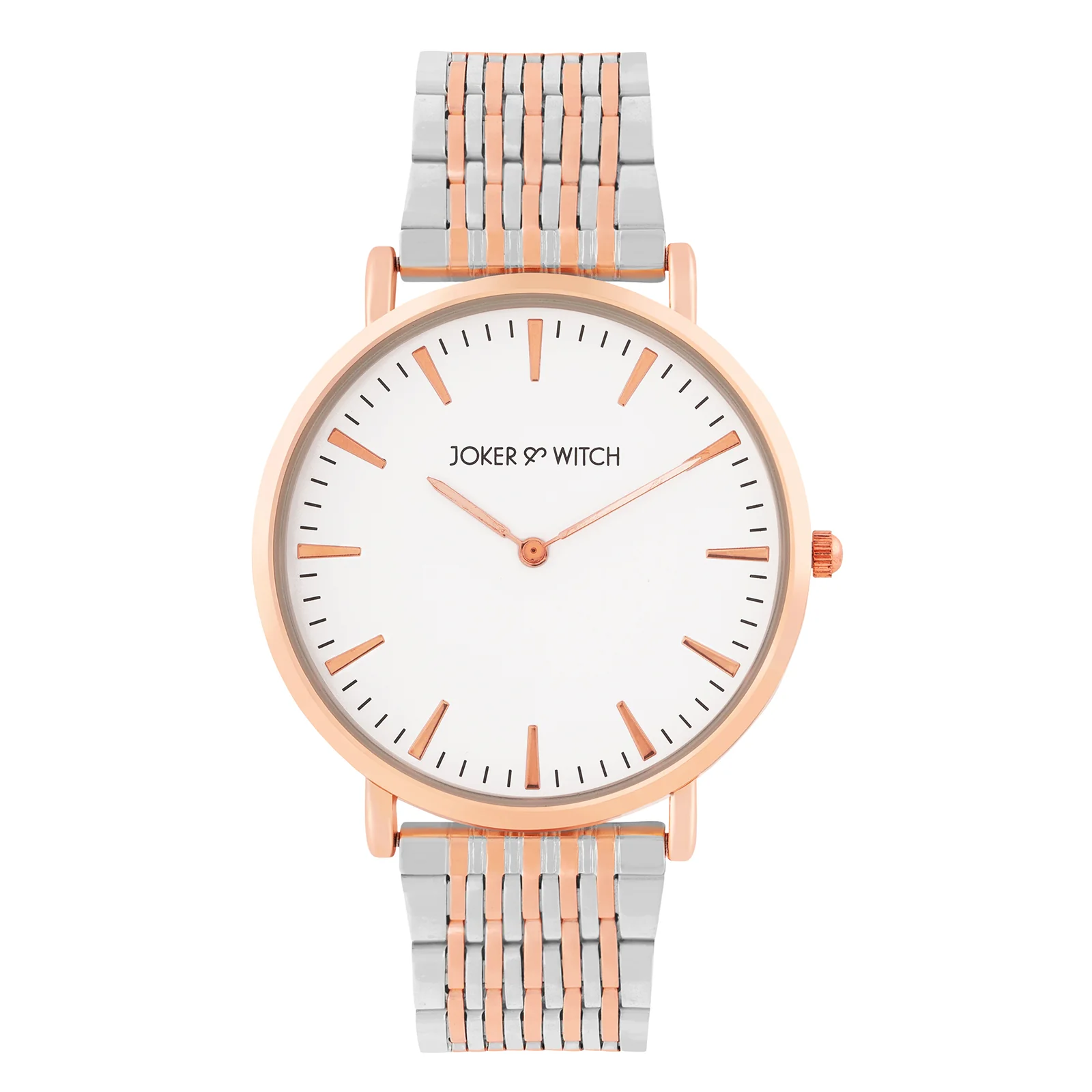 Aimee White Large Dial Dual Tone Linked Chain Strap Women's Watch - Image 3