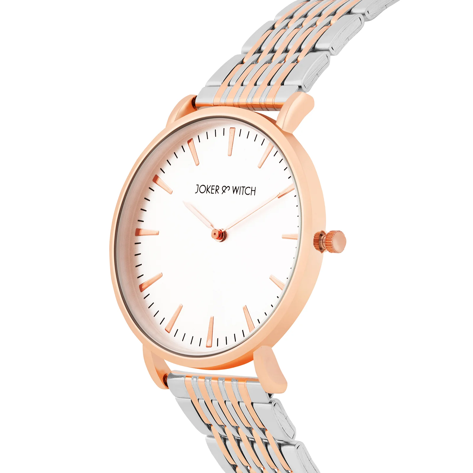 Aimee White Large Dial Dual Tone Linked Chain Strap Women's Watch - Image 4