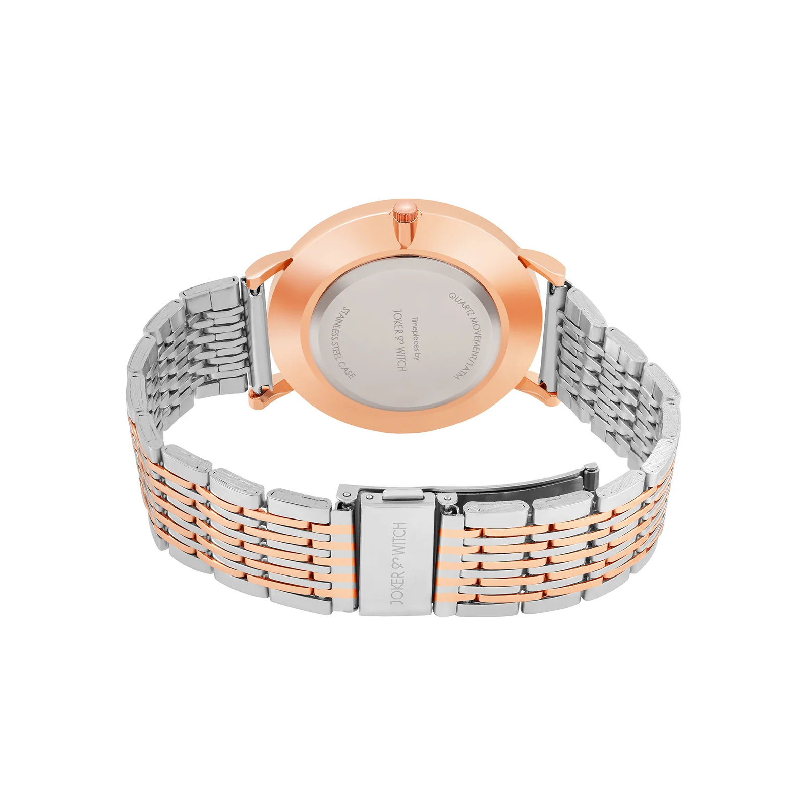 Aimee White Large Dial Dual Tone Linked Chain Strap Women's Watch - Image 6