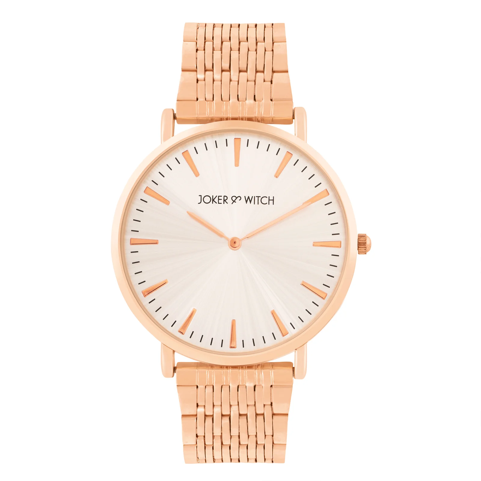 Aimee Beige Large Dial Rose Gold Linked Chain Strap Women's Watch - Image 3