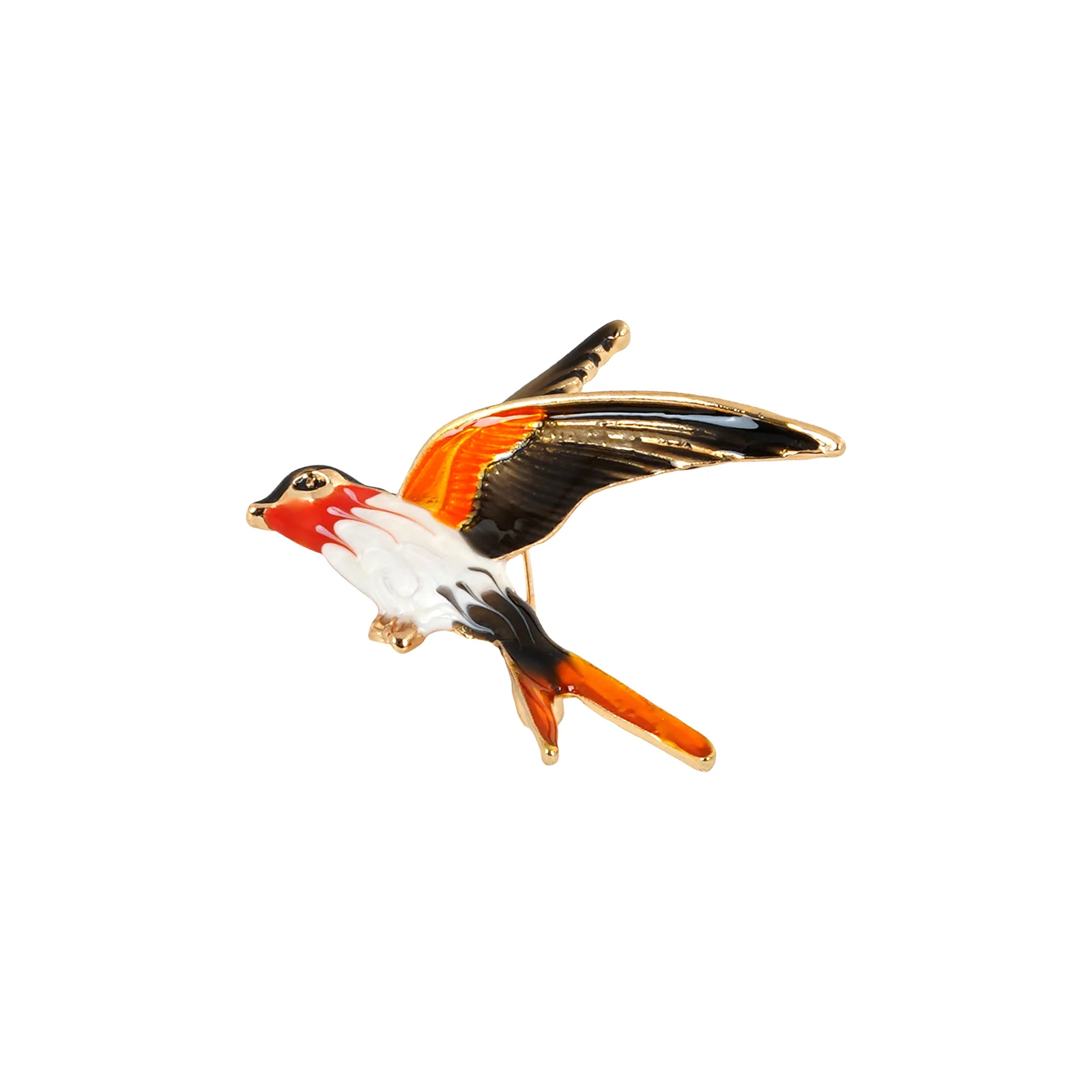 Aira Orange And White Bird Brooch - Image 3