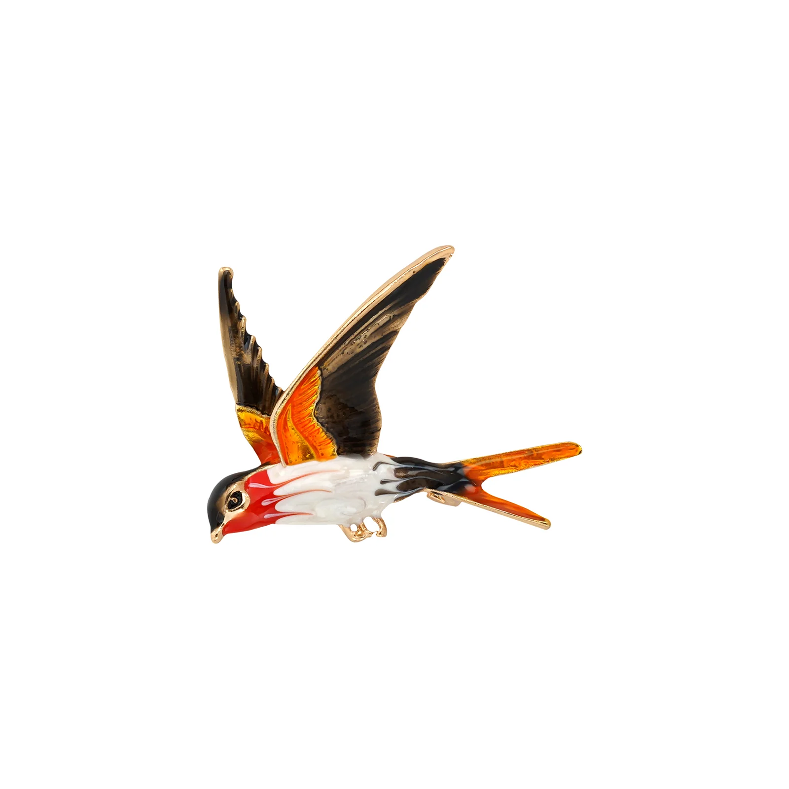 Aira Orange And White Bird Brooch - Image 4