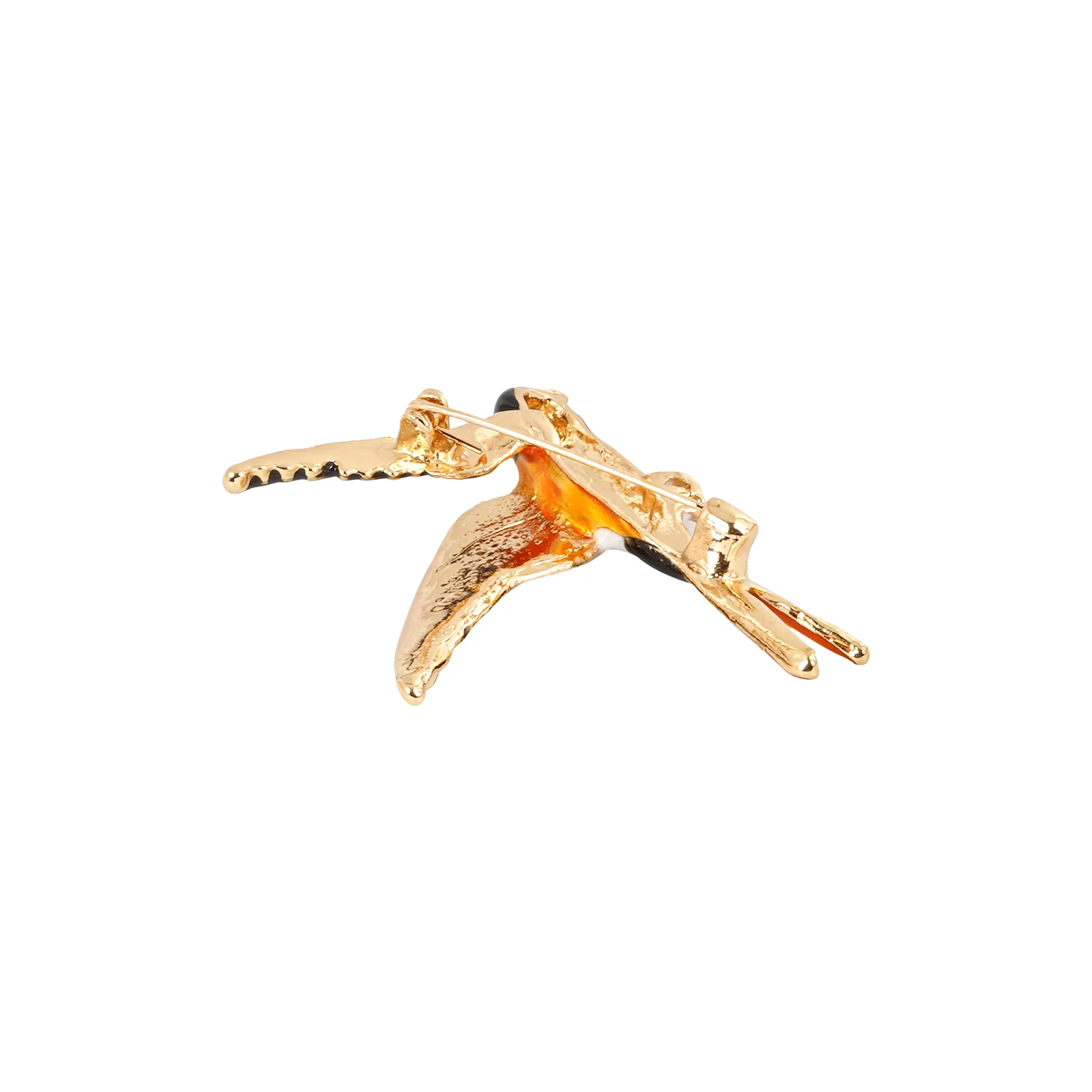 Aira Orange And White Bird Brooch - Image 5