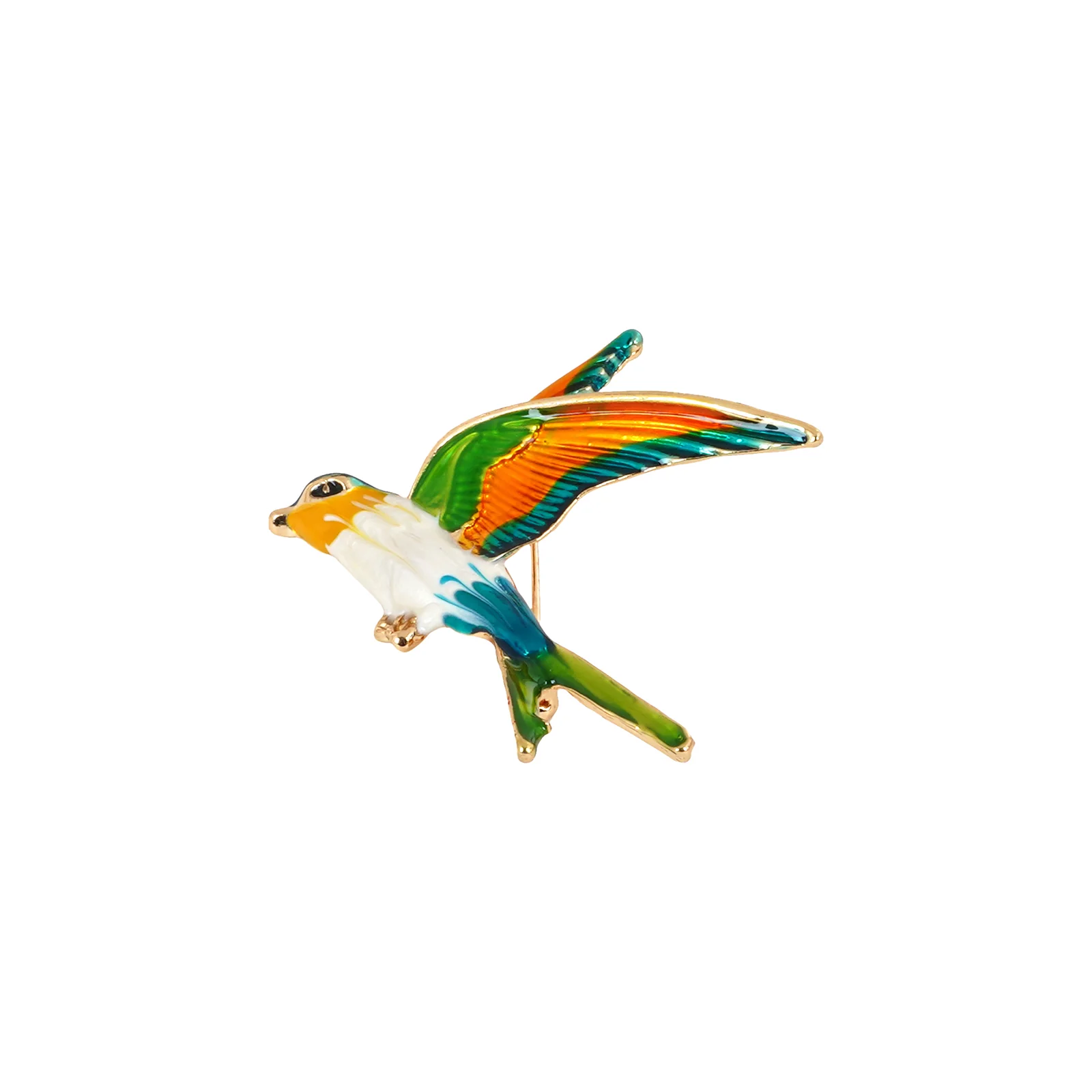Aira Yellow And Orange Bird Brooch - Image 3