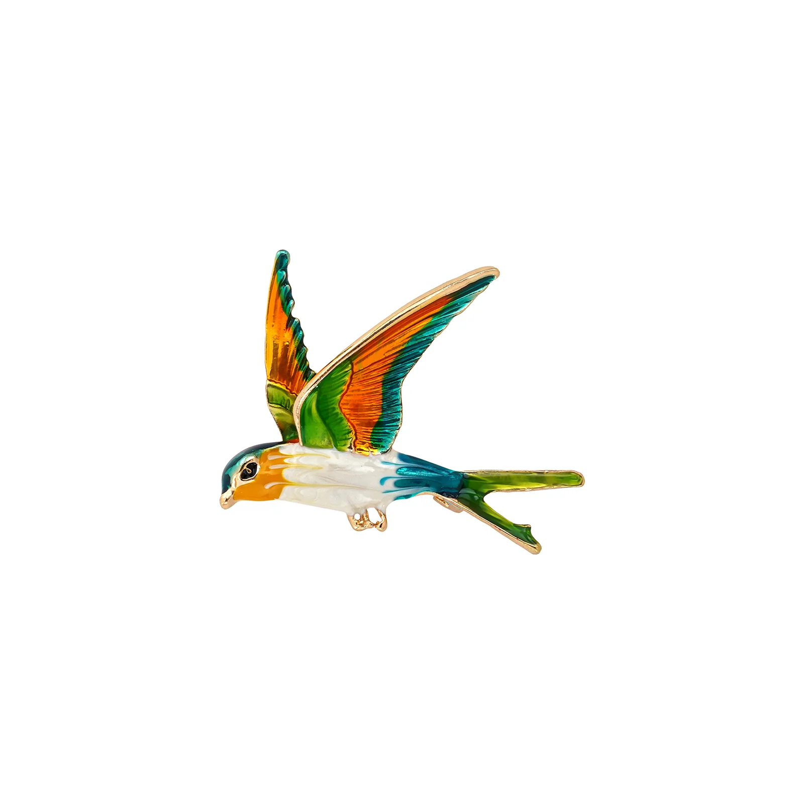 Aira Yellow And Orange Bird Brooch - Image 4