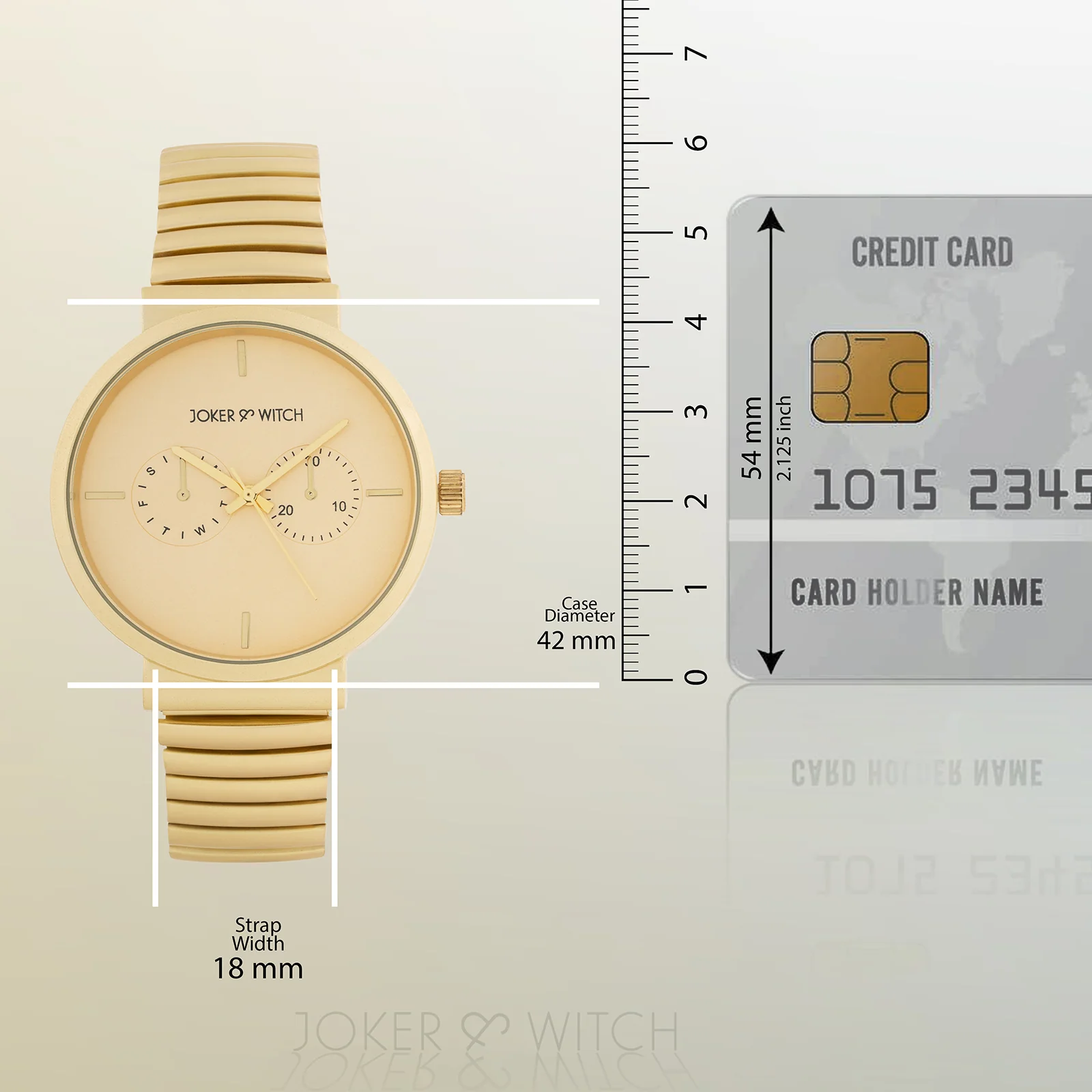Airo Gold Large Dial Linked Chain Strap Unisex Watch - Image 8