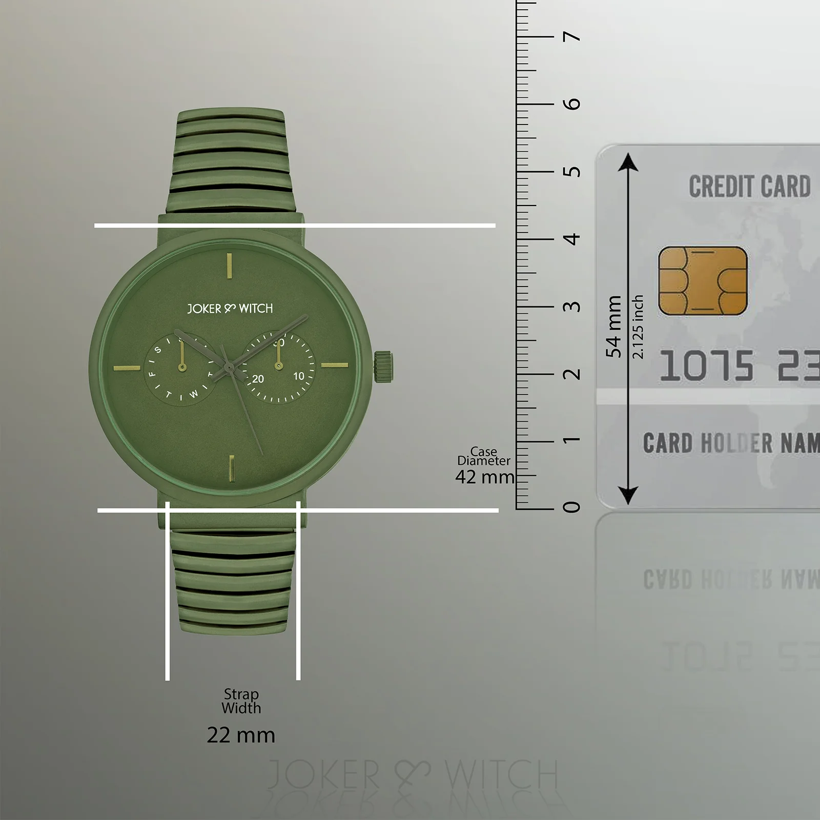 Airo Olive Large Dial Linked Chain Strap Unisex Watch - Image 7