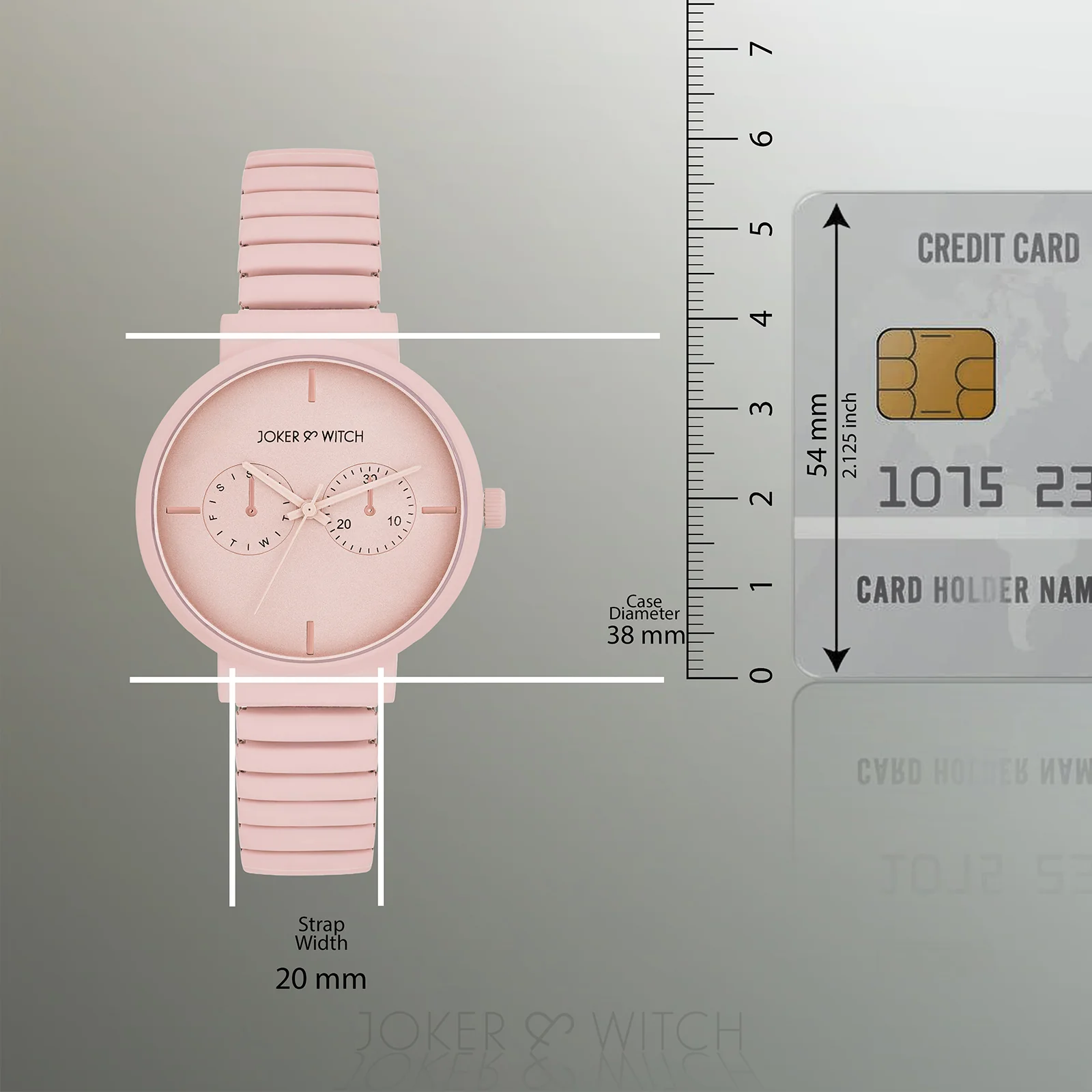 Airo Pink Medium Dial Linked Chain Strap Women's Watch - Image 7
