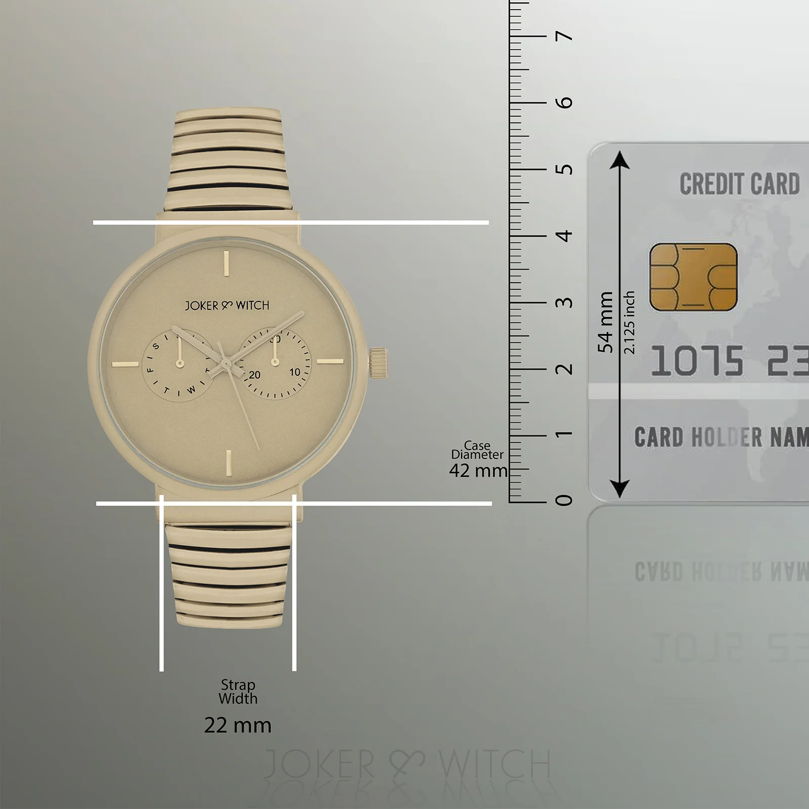 Airo Sand Large Dial Linked Chain Strap Unisex Watch - Image 7