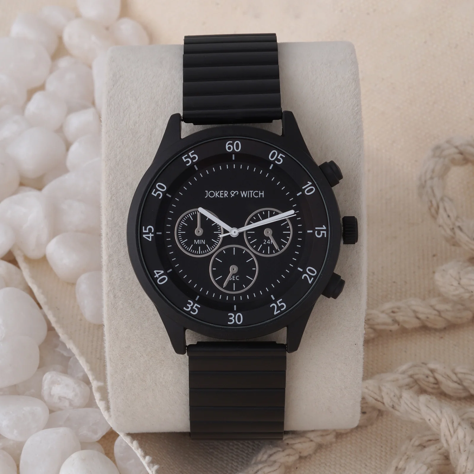 Ajax Black Large Dial Linked Chain Strap Men's Watch - Image 2