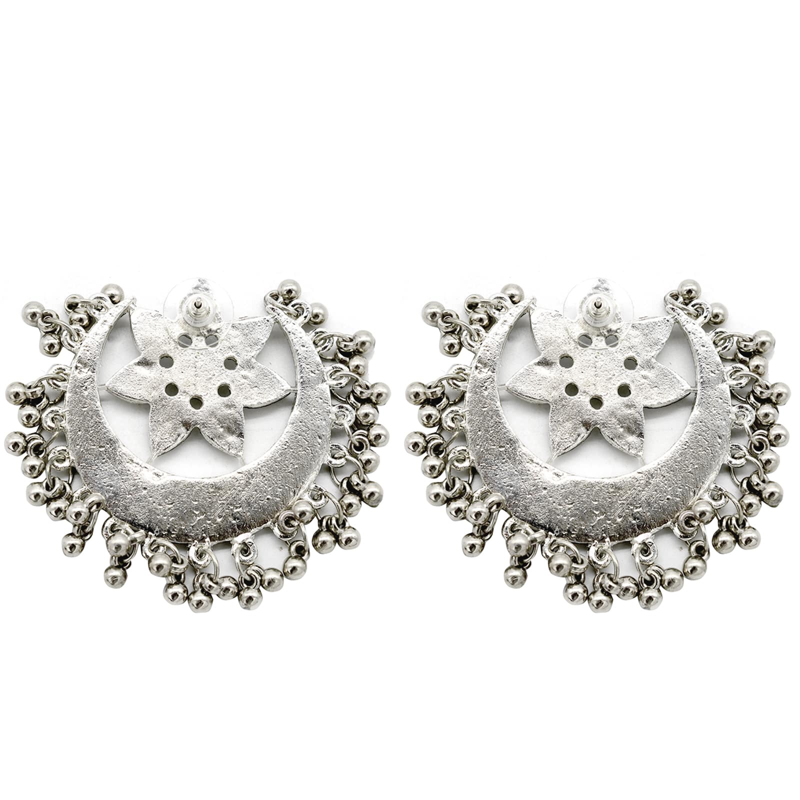 Akashi Silver Oxidized Mirror Earrings - Image 5