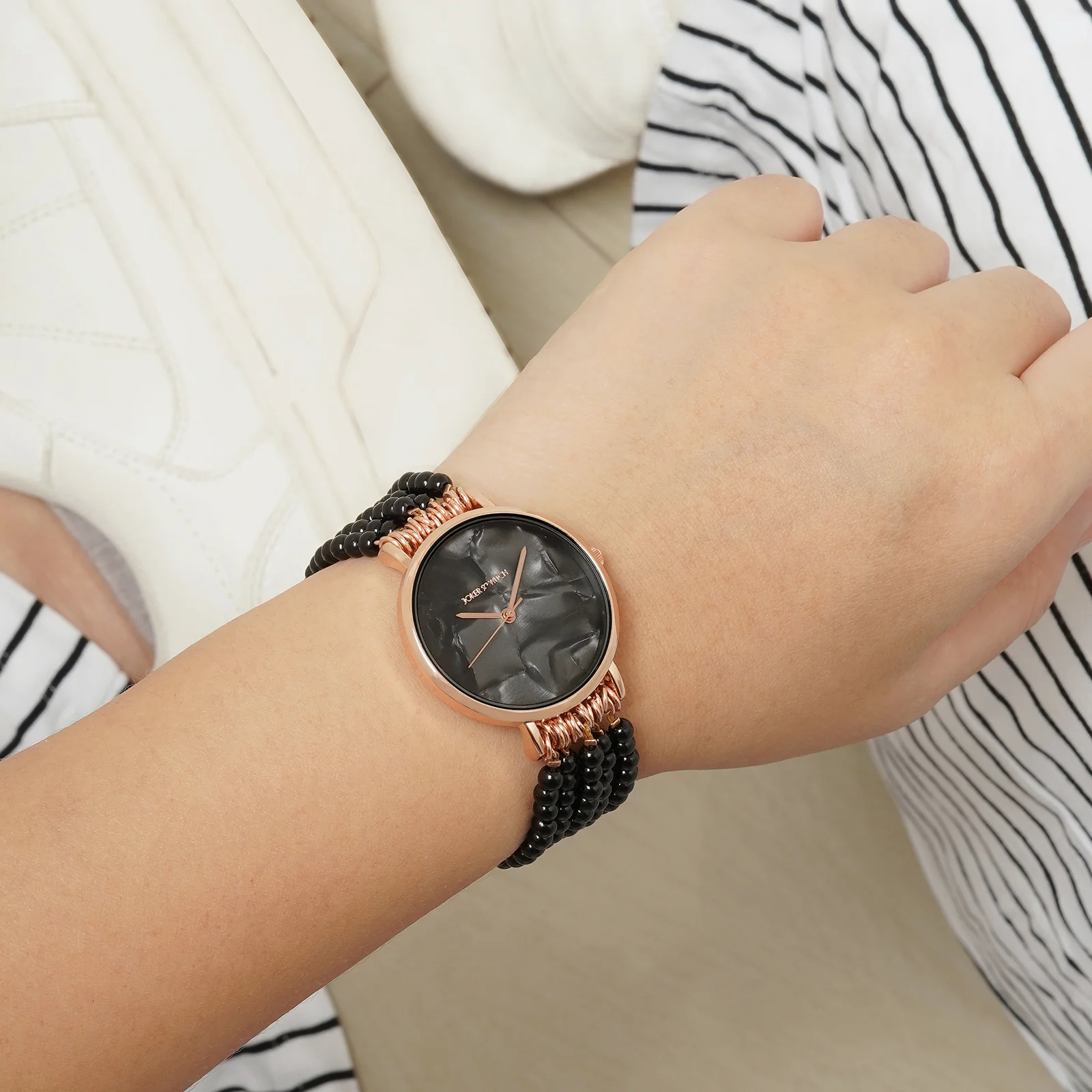 Alessandra Black MOP Medium Dial Pearl Strap Women's Watch - Image 2