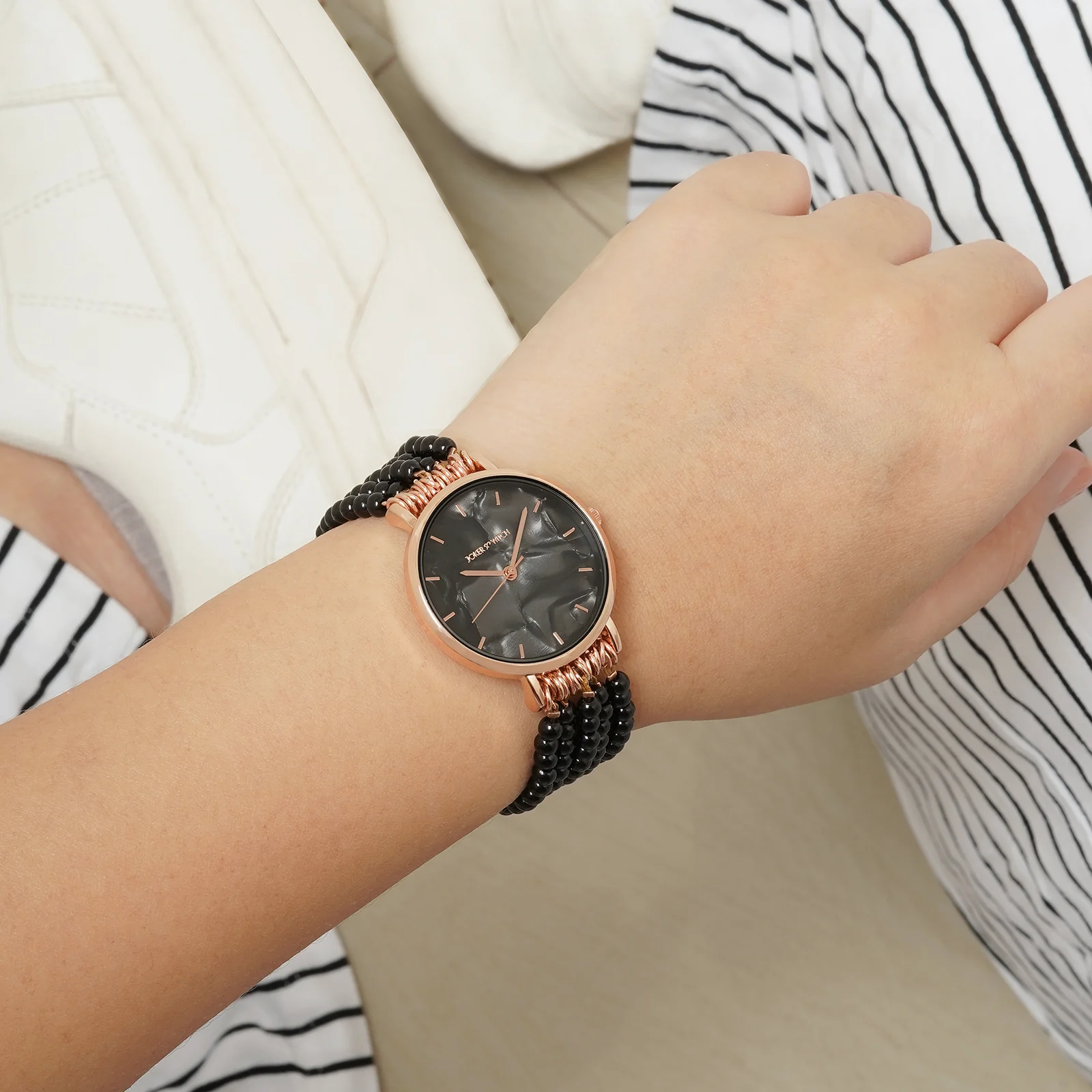 Alessandra Black MOP Medium Dial Pearl Strap Women's Watch - Image 3
