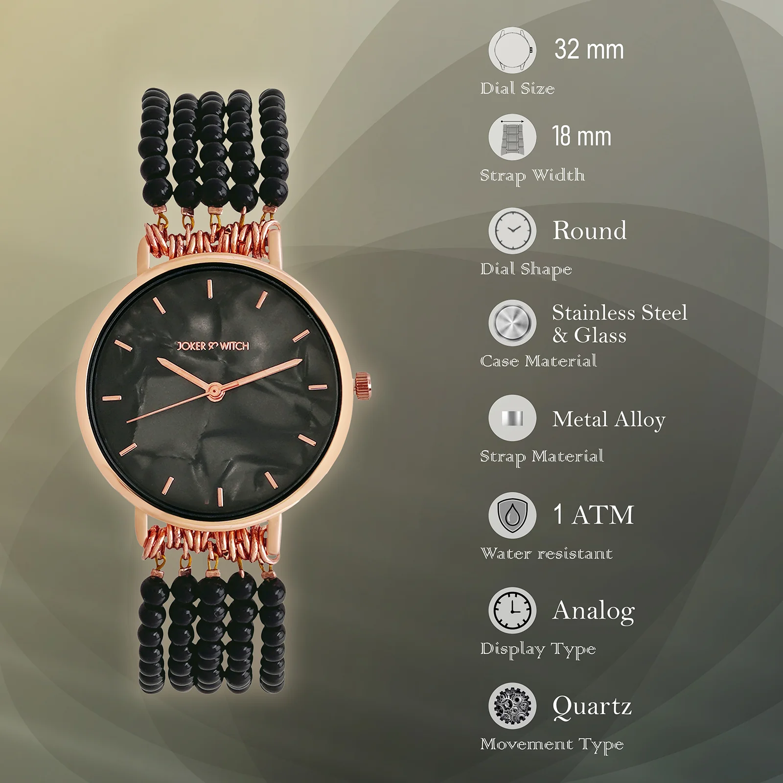 Alessandra Black MOP Medium Dial Pearl Strap Women's Watch - Image 9