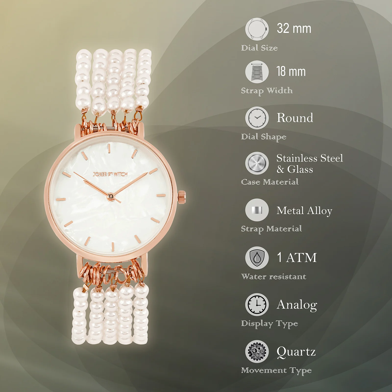 Alessandra White MOP Medium Dial Pearl Strap Women's Watch - Image 9