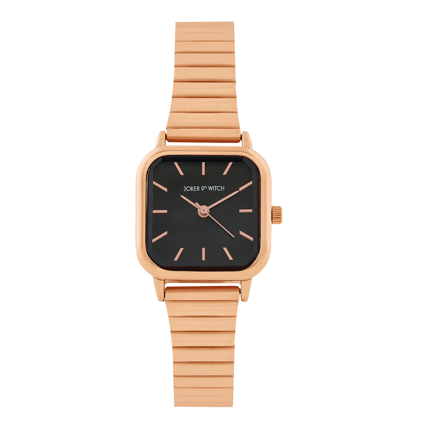 Alina Black Mini Square Dial Rose Gold Linked Chain Strap Women's Watch - Image 3
