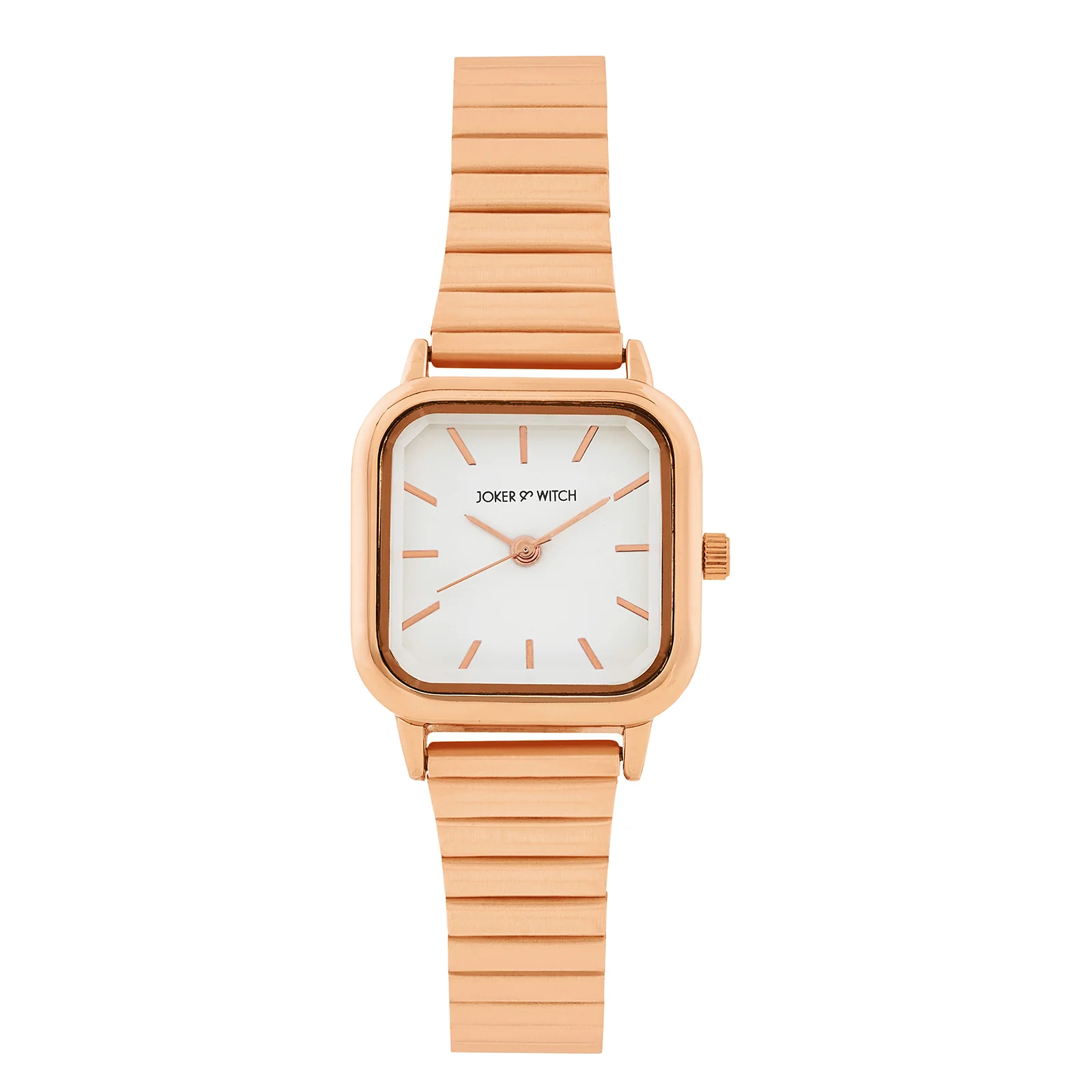Alina White Mini Square Dial Rose Gold Linked Chain Strap Women's Watch - Image 3