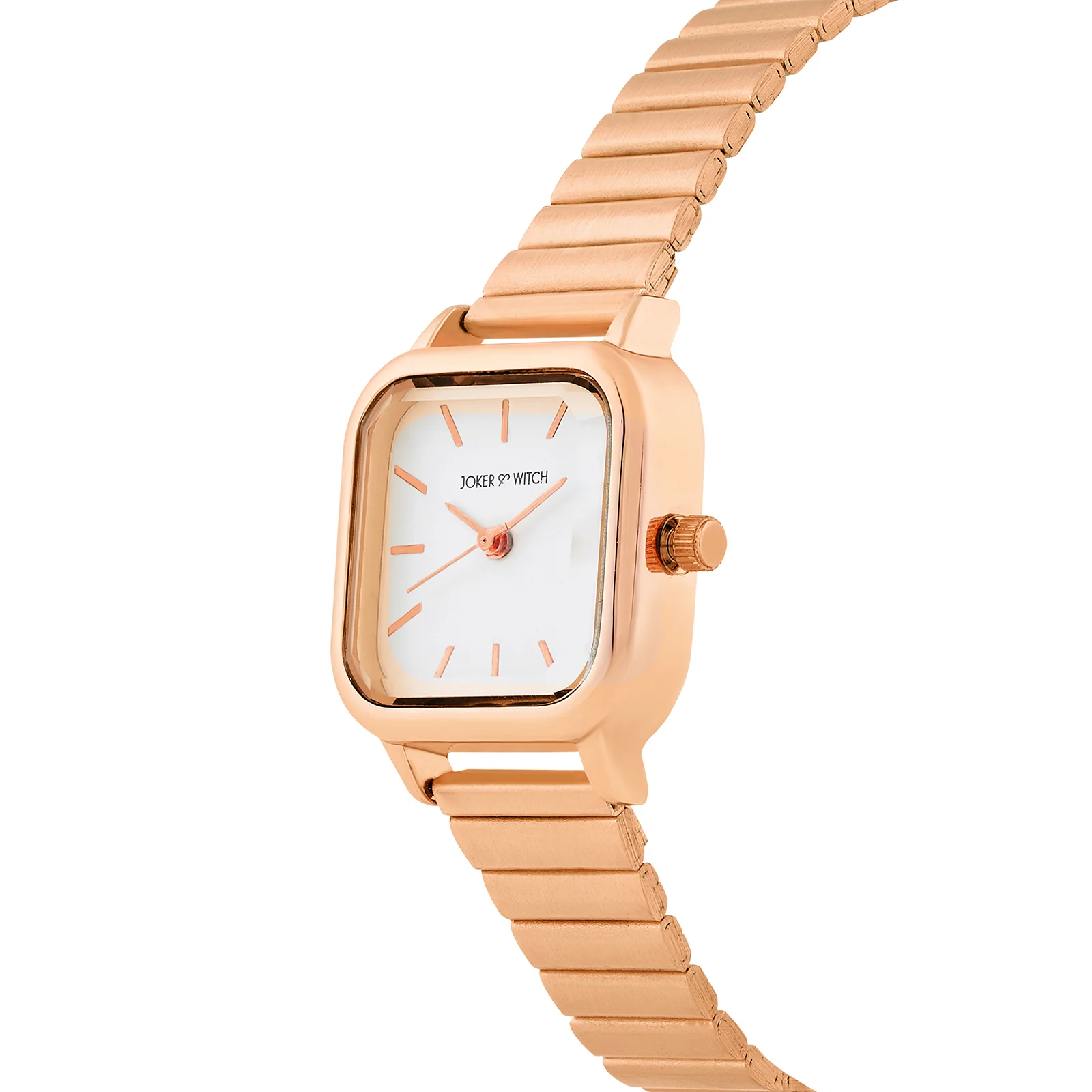 Alina White Mini Square Dial Rose Gold Linked Chain Strap Women's Watch - Image 4