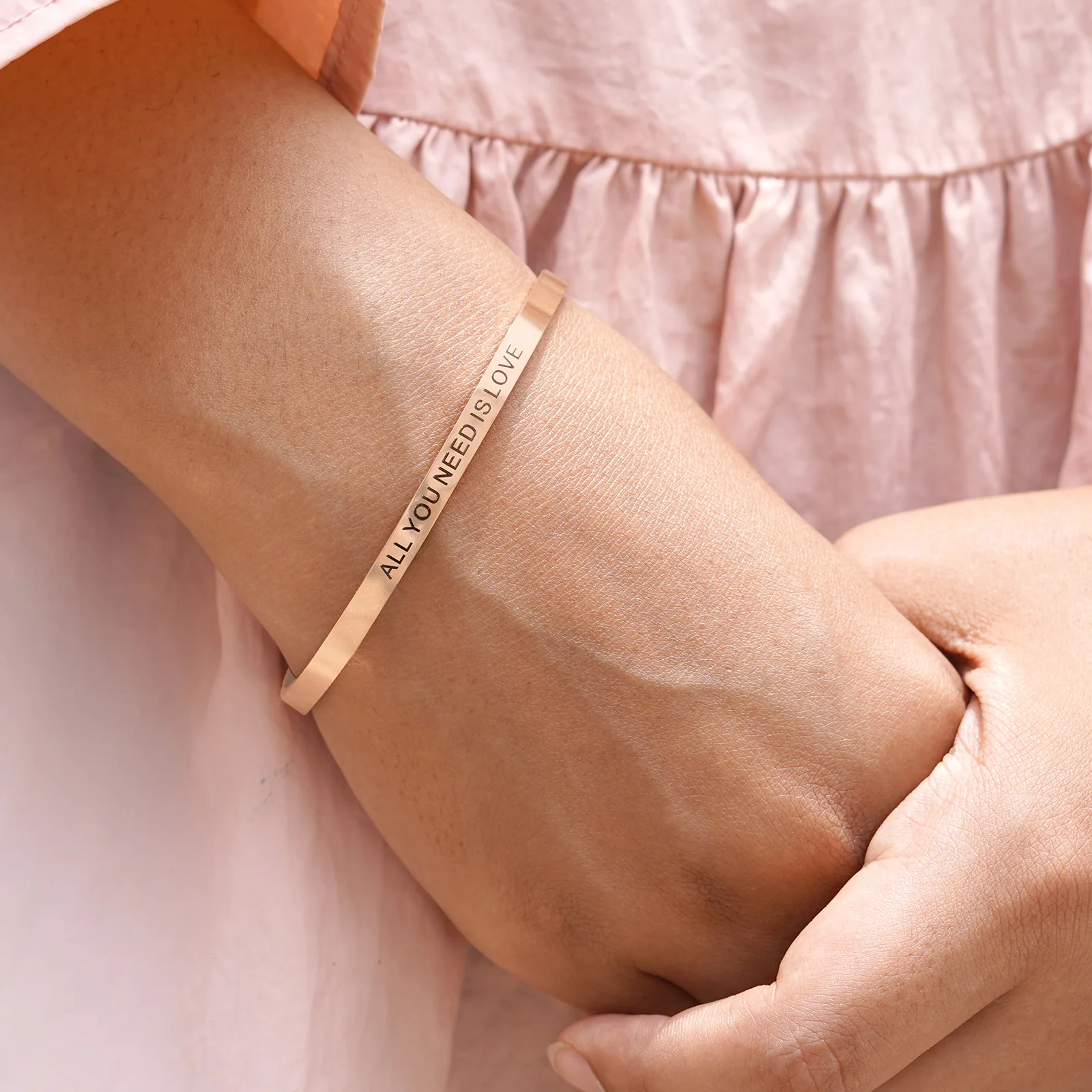 All You Need Is Love Rose Gold Mantra Band - Image 2