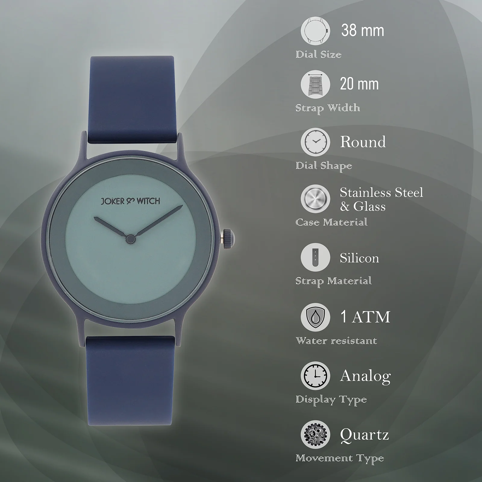 Alpine Blue Large Dial Silicone Strap Unisex Watch - Image 8