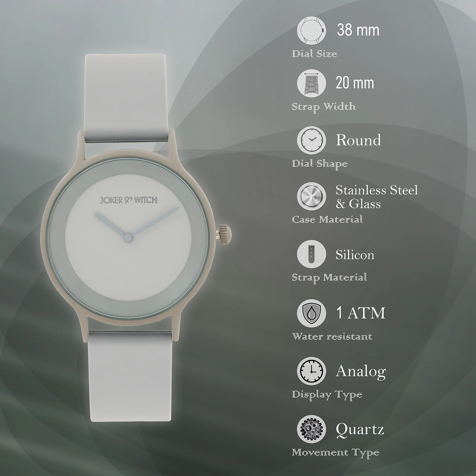 Alpine Grey Large Dial Silicone Strap Unisex Watch - Image 8