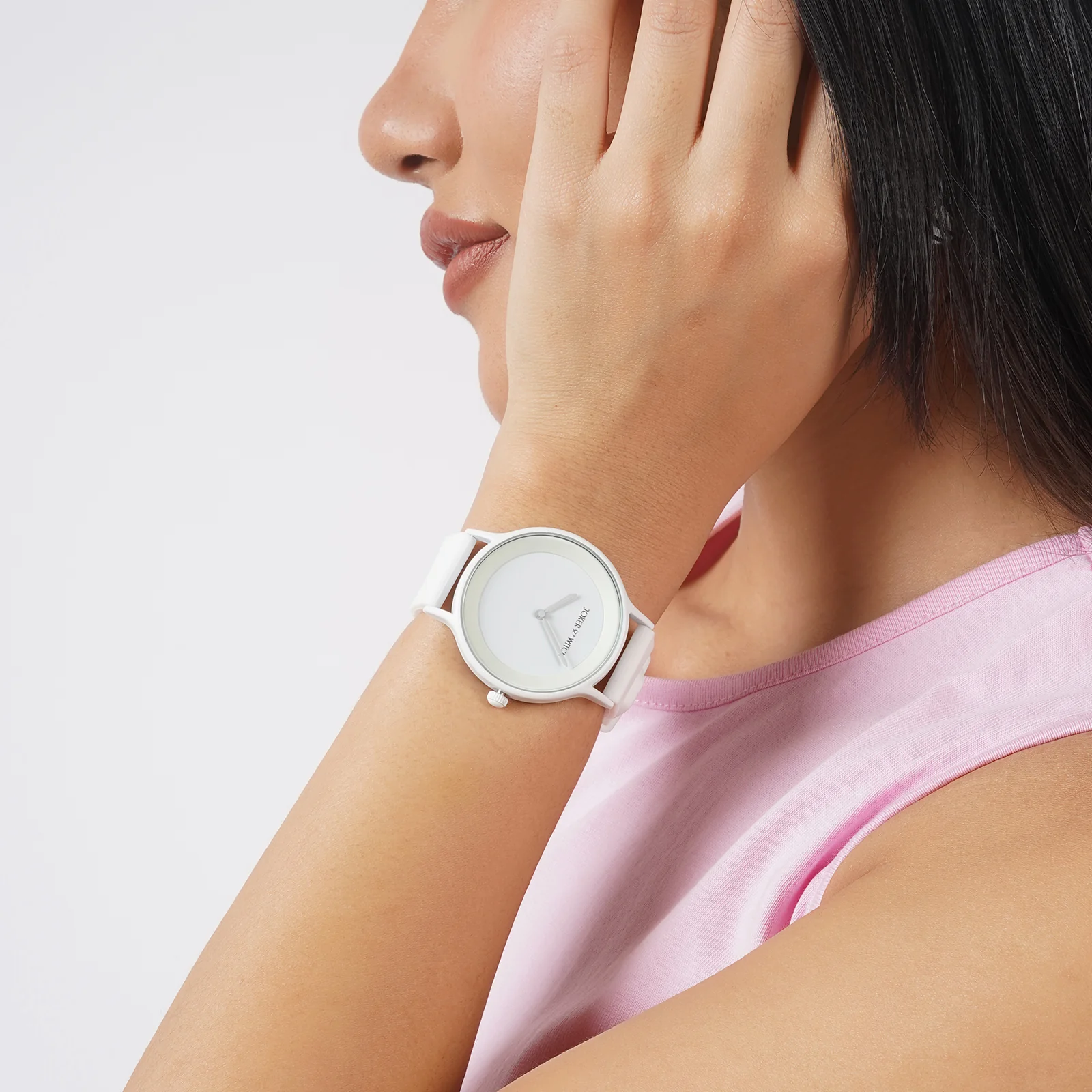 Alpine White Large Dial Silicone Strap Unisex Watch - Image 3