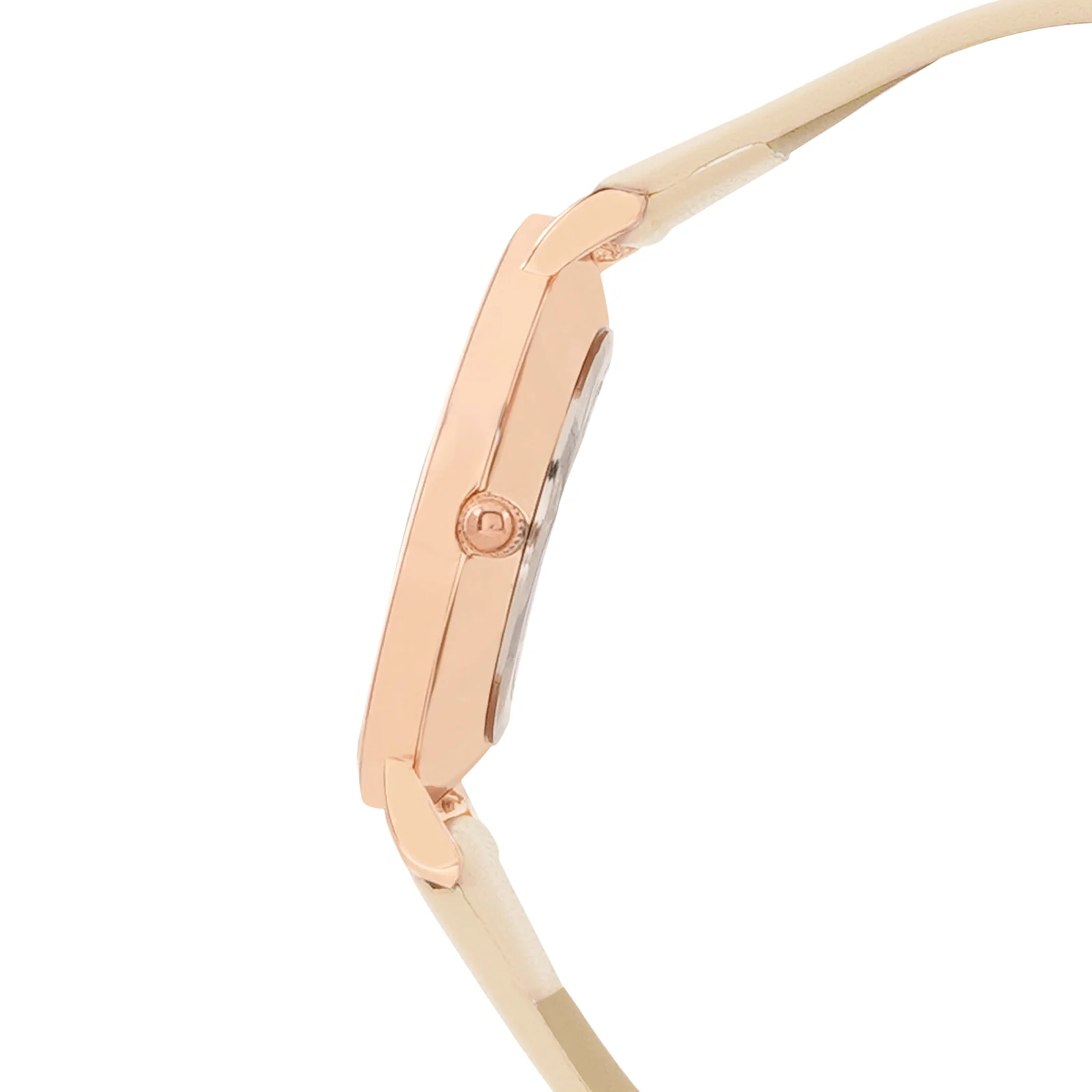 Printed Ambrosia White Medium Dial Beige PU Strap Women's Watch - Image 5